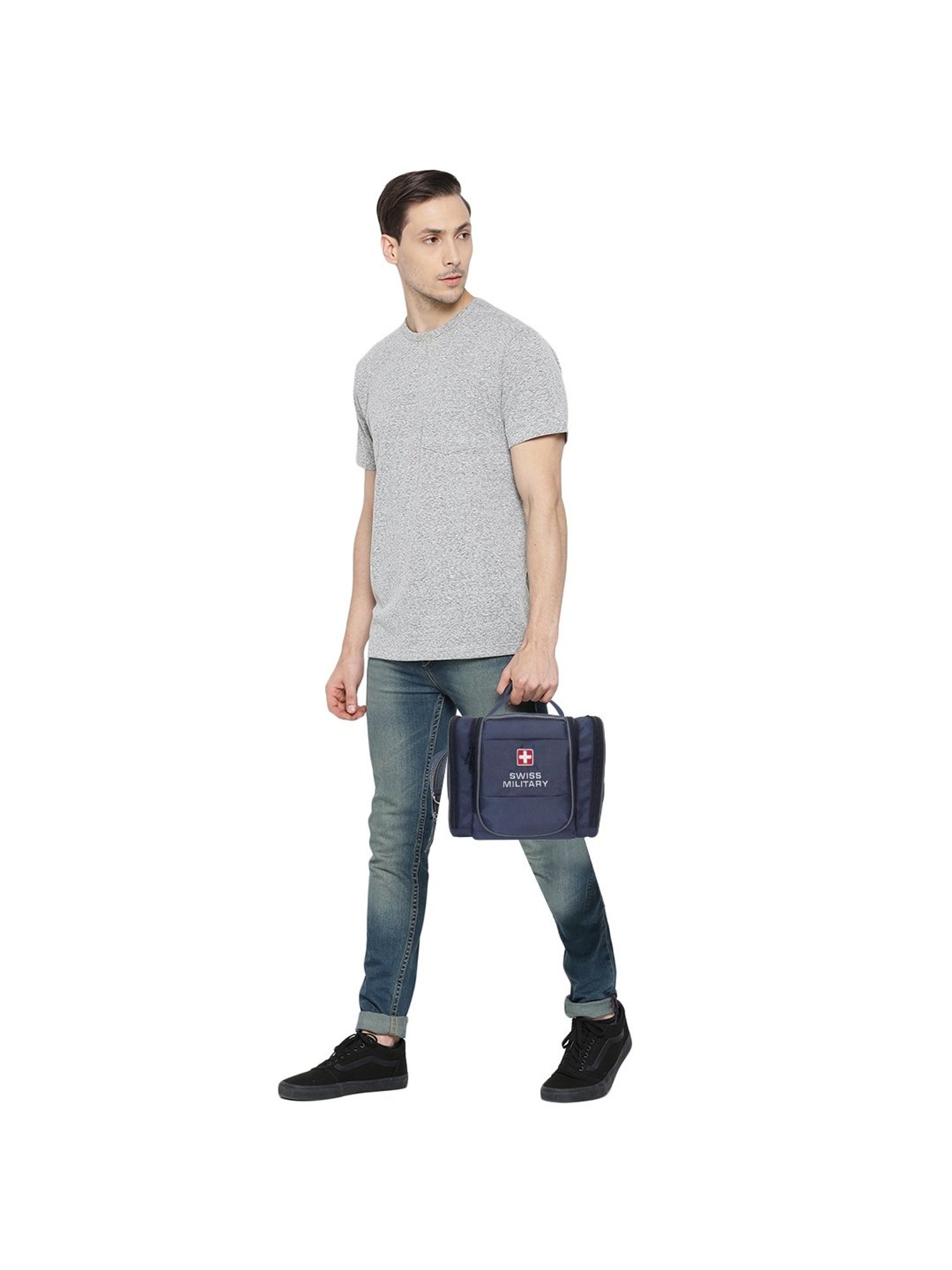 Louis Stitch Brunette Brown Leather Medium Toiletry Pouch