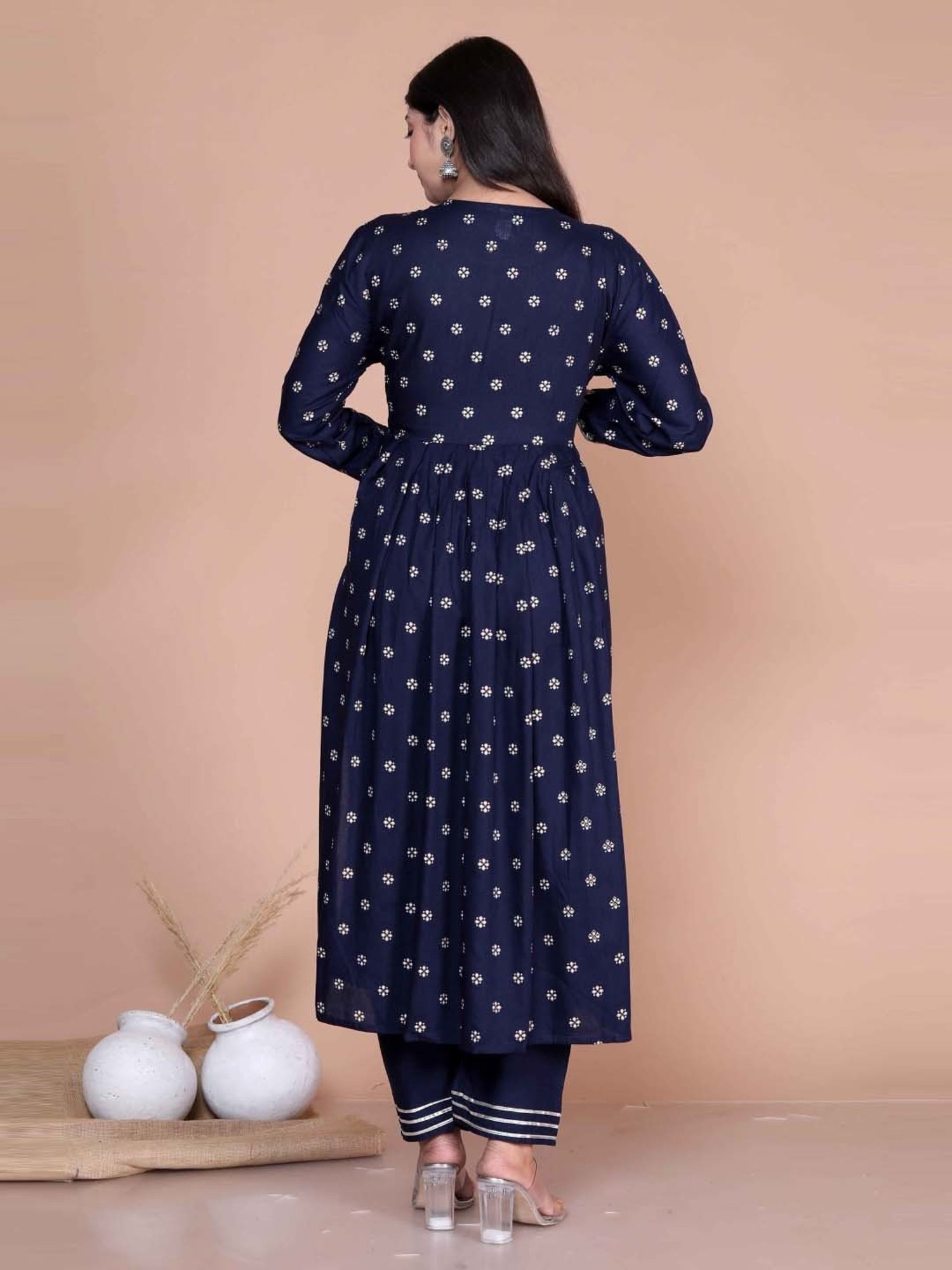 Miravan Blue Embroidered Kurta Pant Set With Dupatta