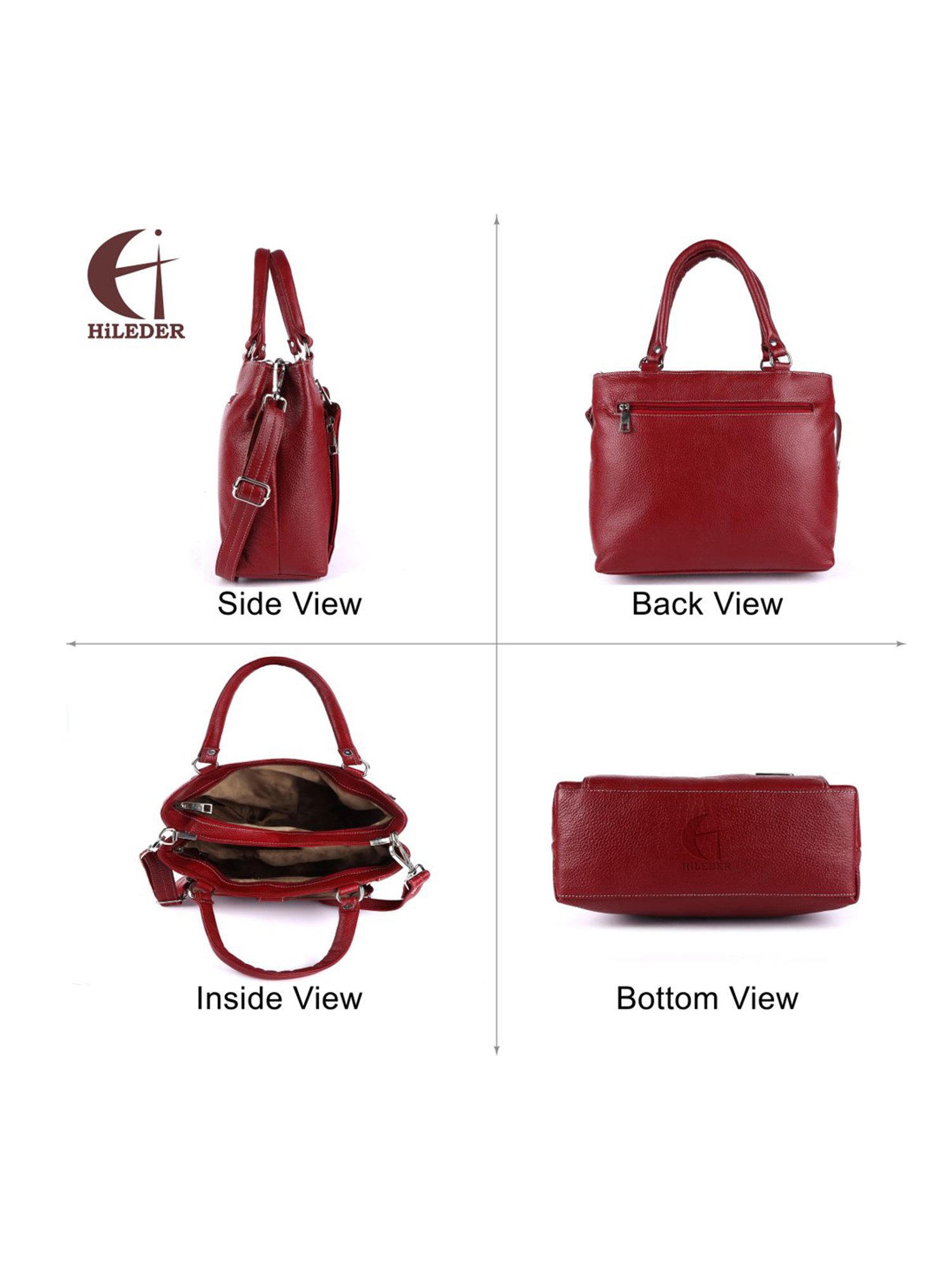 HiLEDER Maroon Solid Medium Handbag