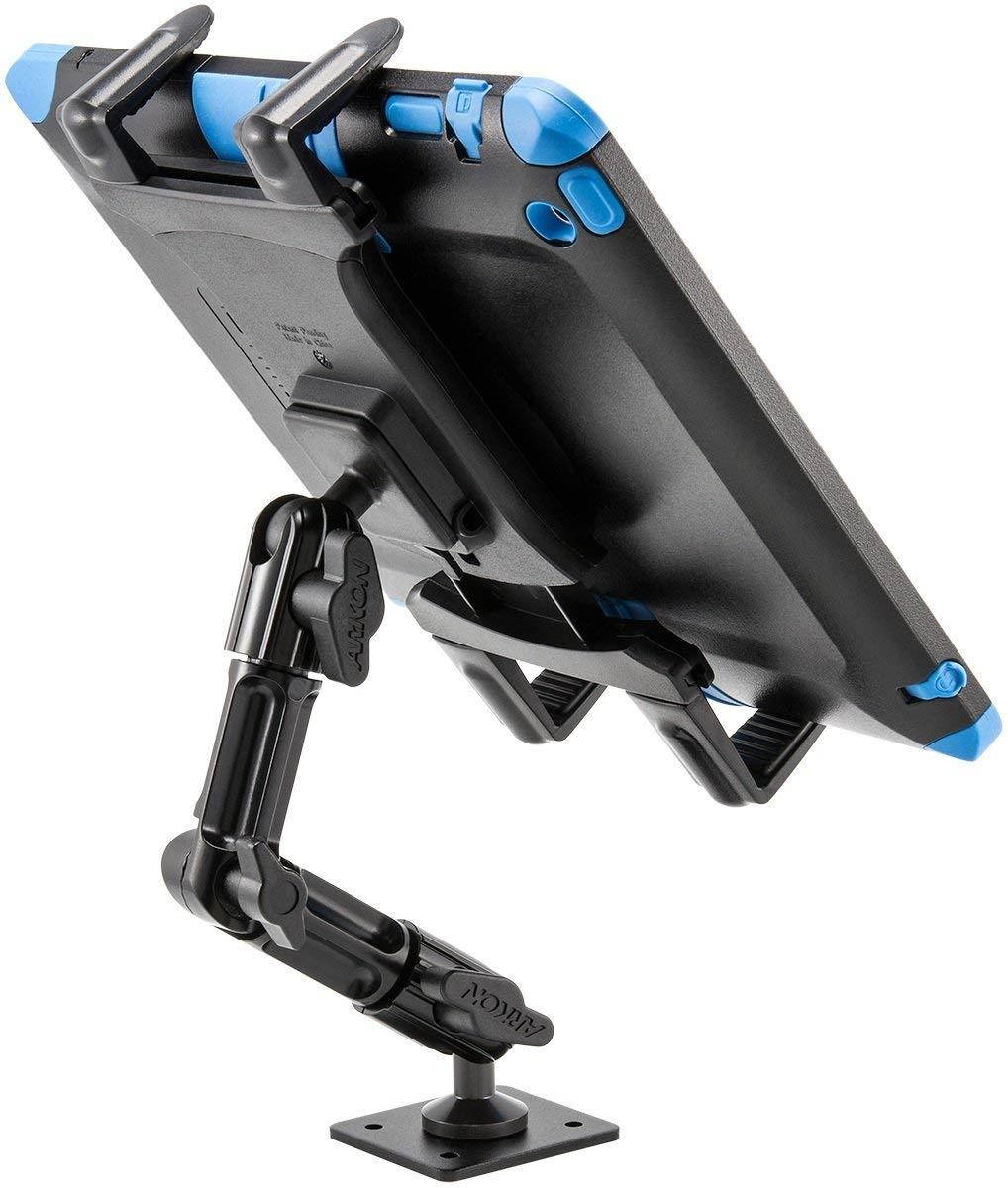 Arkon Heavy Duty Tablet Wall Drill Base Mount with 8 inch Arm for iPad Air iPad Pro iPad 4 3 2 Retail Black - TAB806