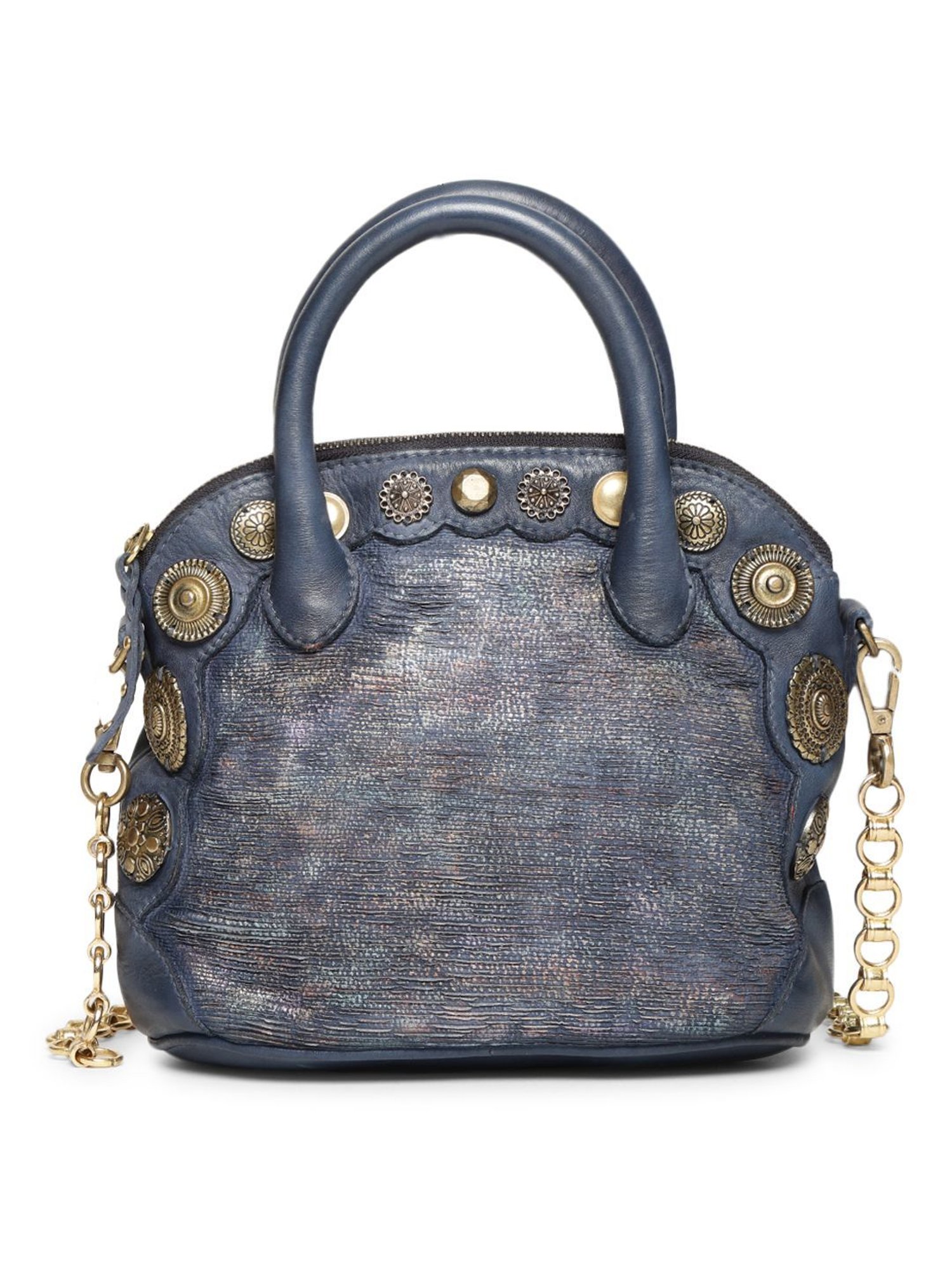 Art N Vintage Silvia Navy Leather Embellished Small Handbag