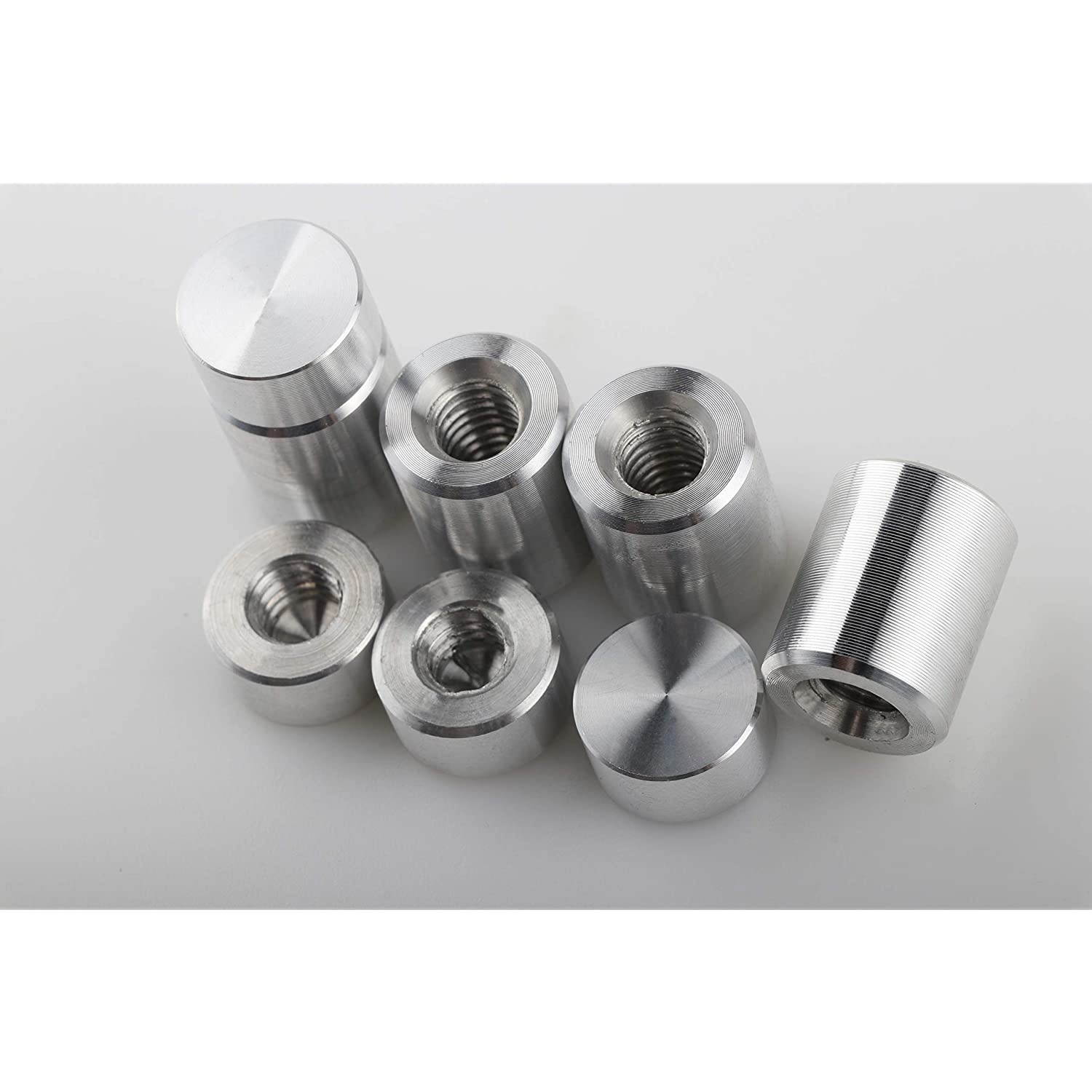 TOPNIKE Sign Standoff 3/5"x 3/4",Aluminium Caps&Spacer Sign Standoffs,Silver Aluminum, for Acrylic,Glass,PVC,Glass Panel,Wood,Pack of 4