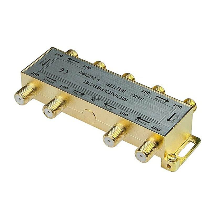 Premium 8-Way Coax Cable Splitter F-Type Screw for Video VCR Cable TV Antenna (110017)