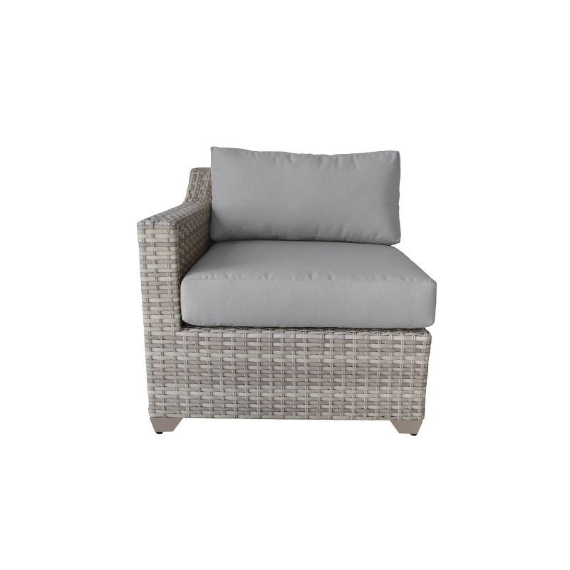 Nolin 7pc Sectional Weathered Brown Frame Sunbrella Spectrum Denim Fabric - La-Z-Boy