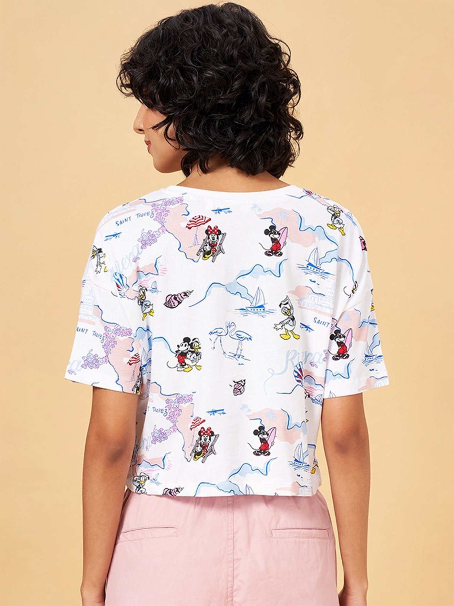 Honey by Pantaloons White Cotton Printed T-Shirt