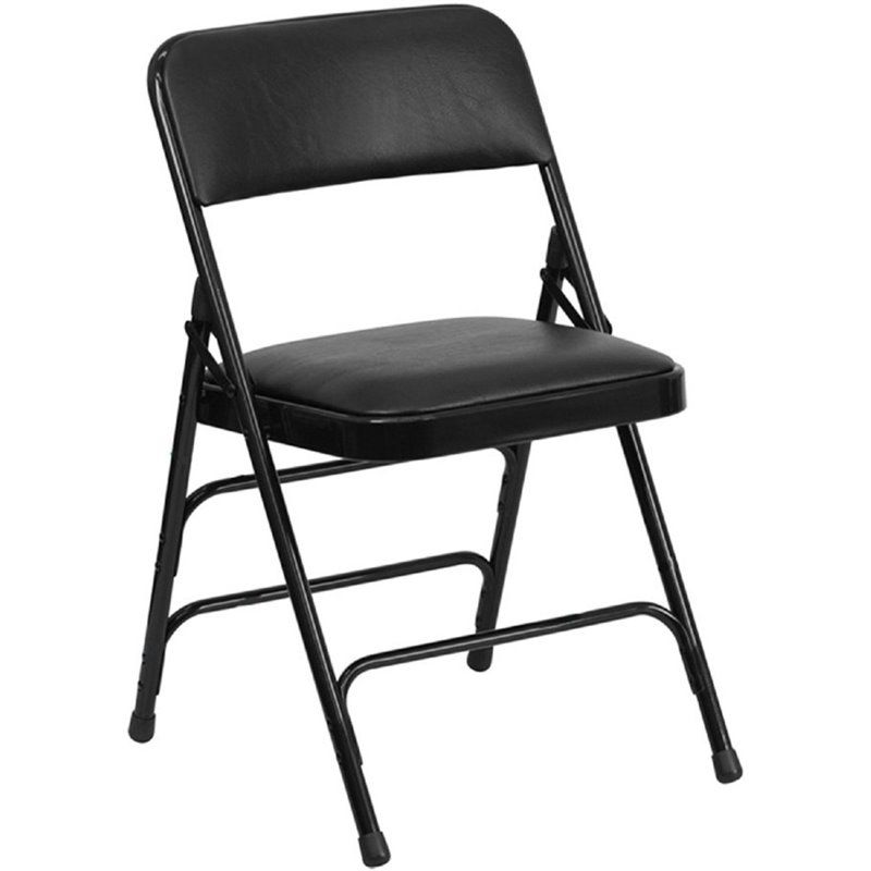 Folding Chair packed 6 pcs per box in Black - Hodedah