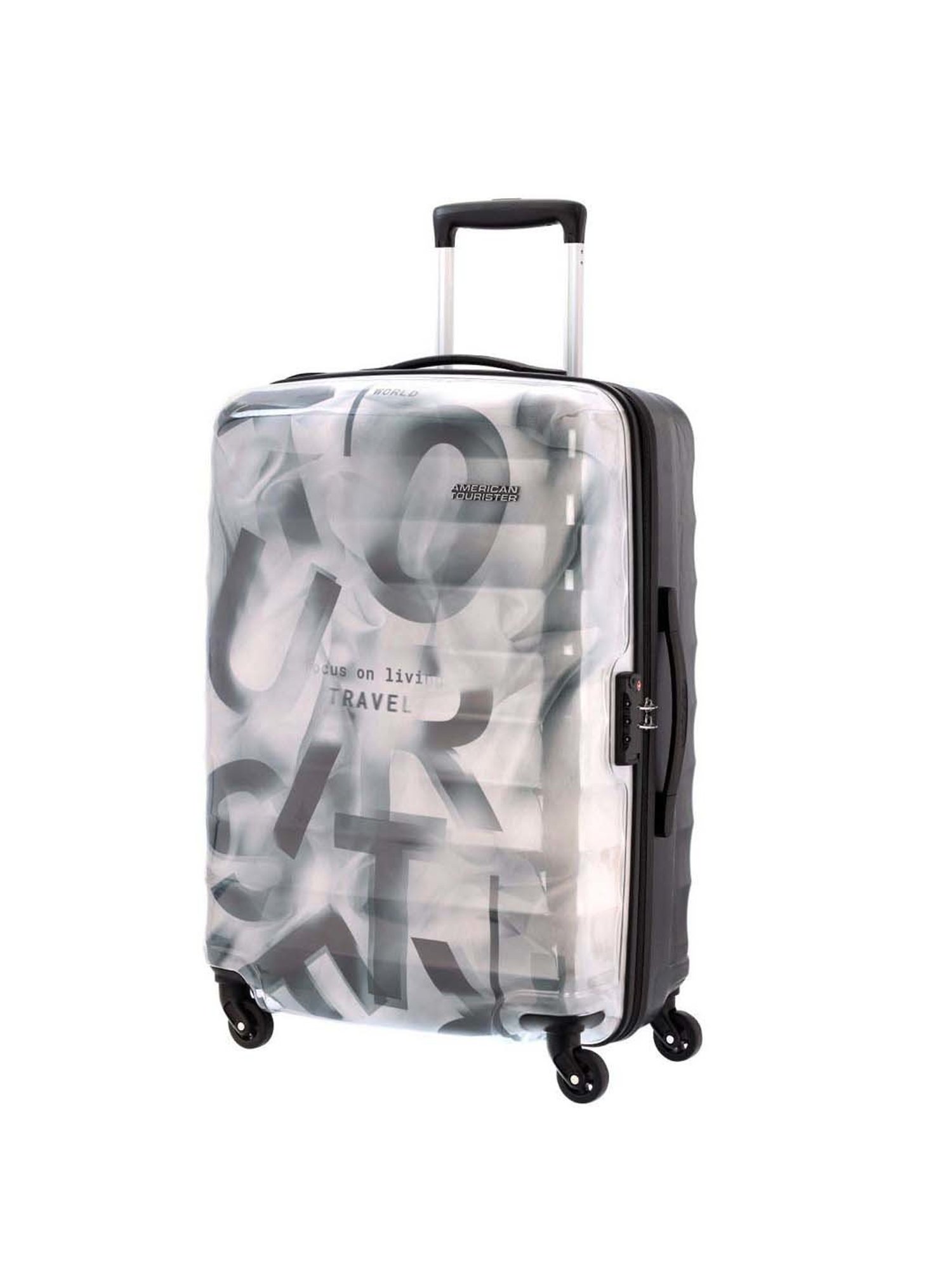 American Tourister Verg Black Printed Hard Large Trolley Bag - 79 cm