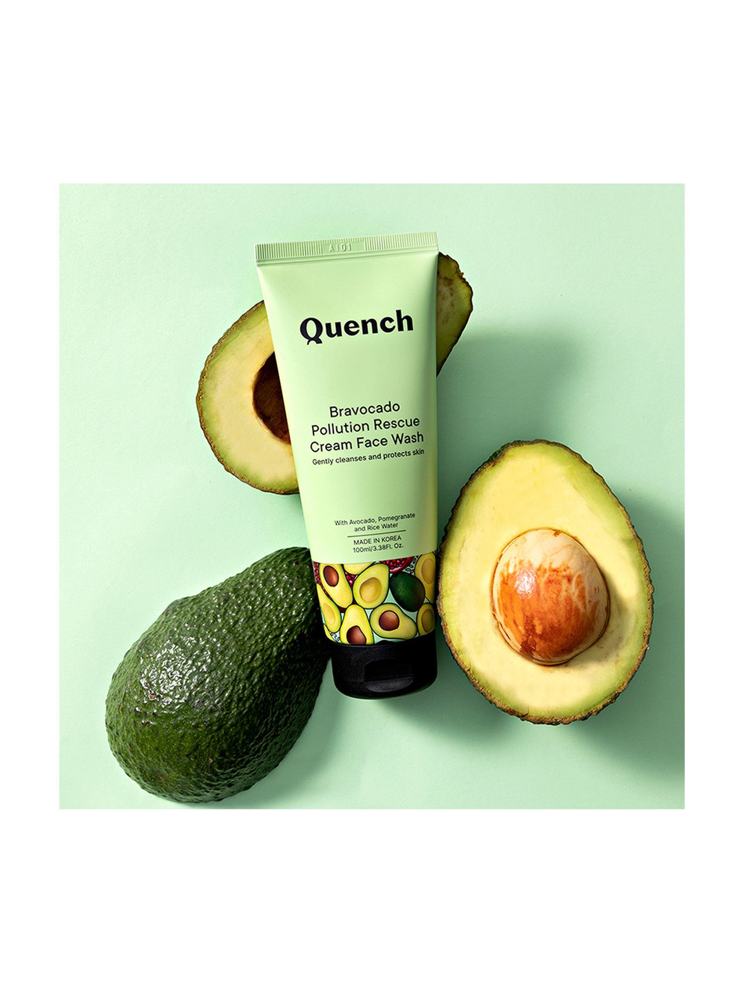 Quench Bravocado Pollution Rescue Cream Face Wash - 100 ml