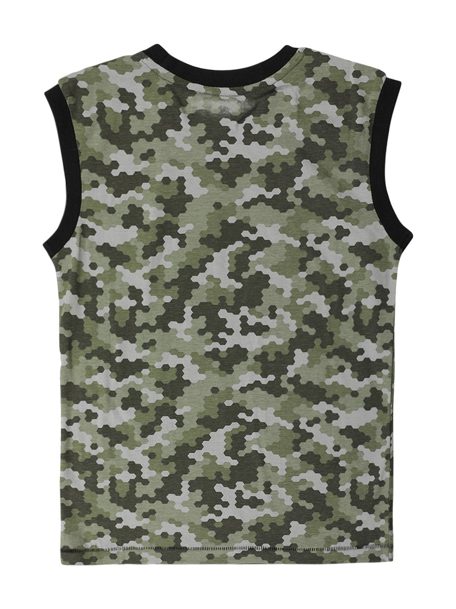 Li'l Tomatoes Kids Pigment Green Cotton Printed T-Shirt & Mask