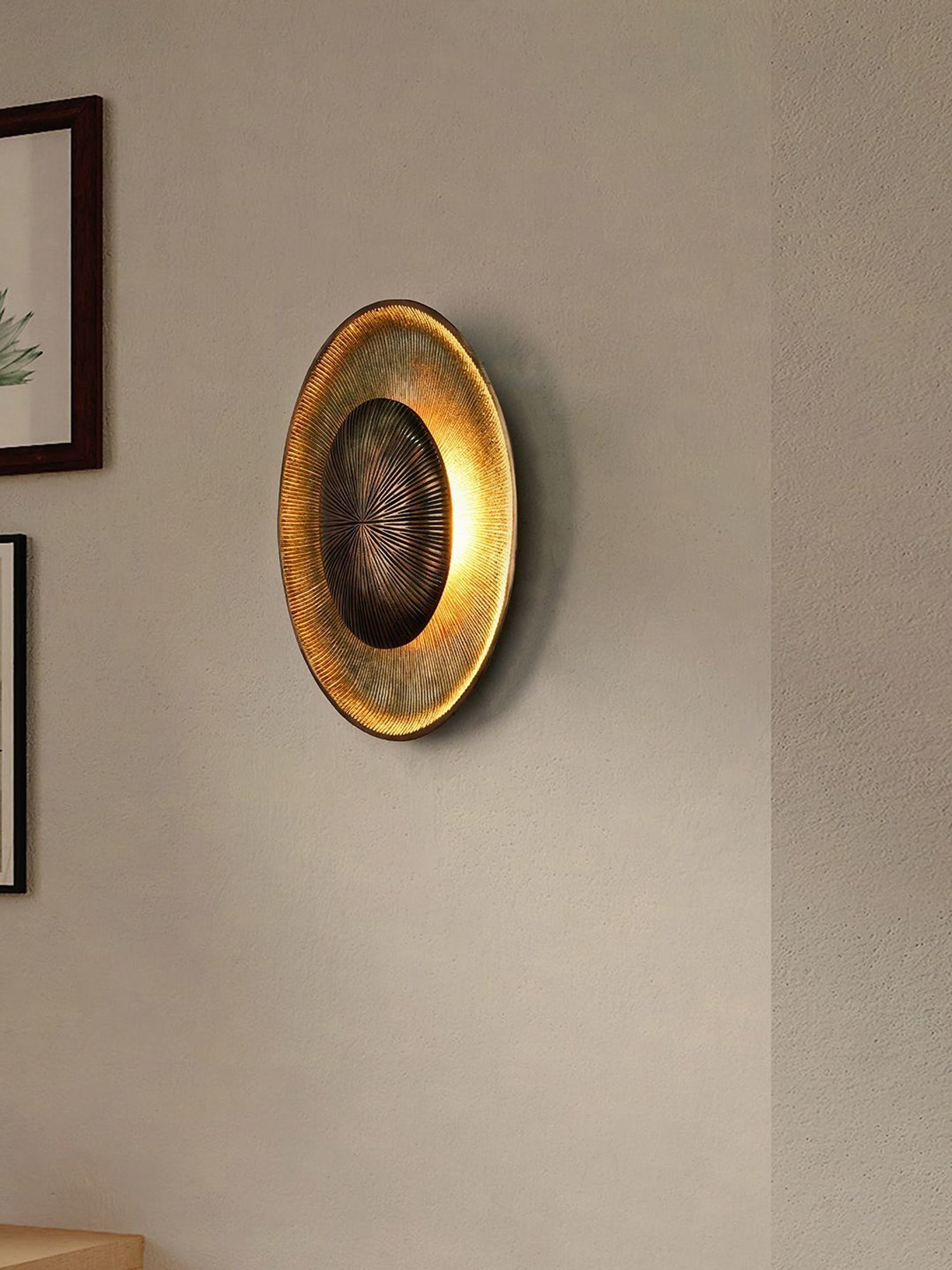 FOS LIGHTING Contemporary Copper Aluminium Oval LED Wall Light