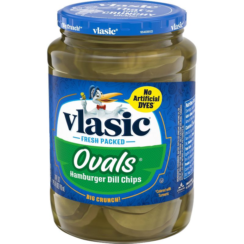 Vlasic Ovals Hamburger Dill Pickle Chips - 24oz