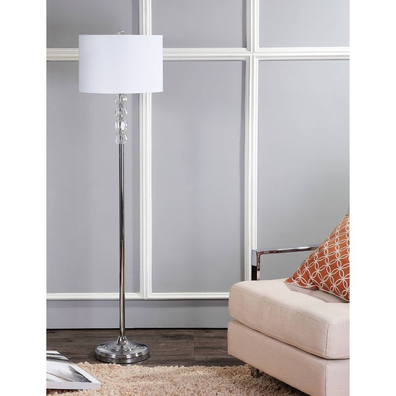 59.5" Crystal/Metal Aubrey Floor Lamp (Includes LED Light Bulb) Clear - JONATHAN Y