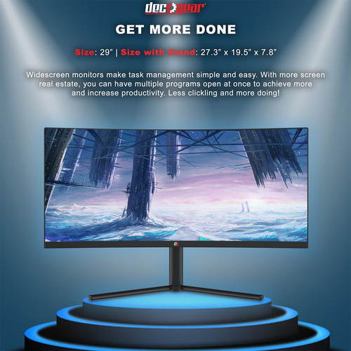 Deco Gear DGVM29PB 29-Inch 2560x1080 100Hz VA Curved Gaming Monitor, 4ms Response Time, 3000:1 Contrast Ratio, sRGB, NTSC 85, DCI-P3, and Adobe RGB Color Accurate