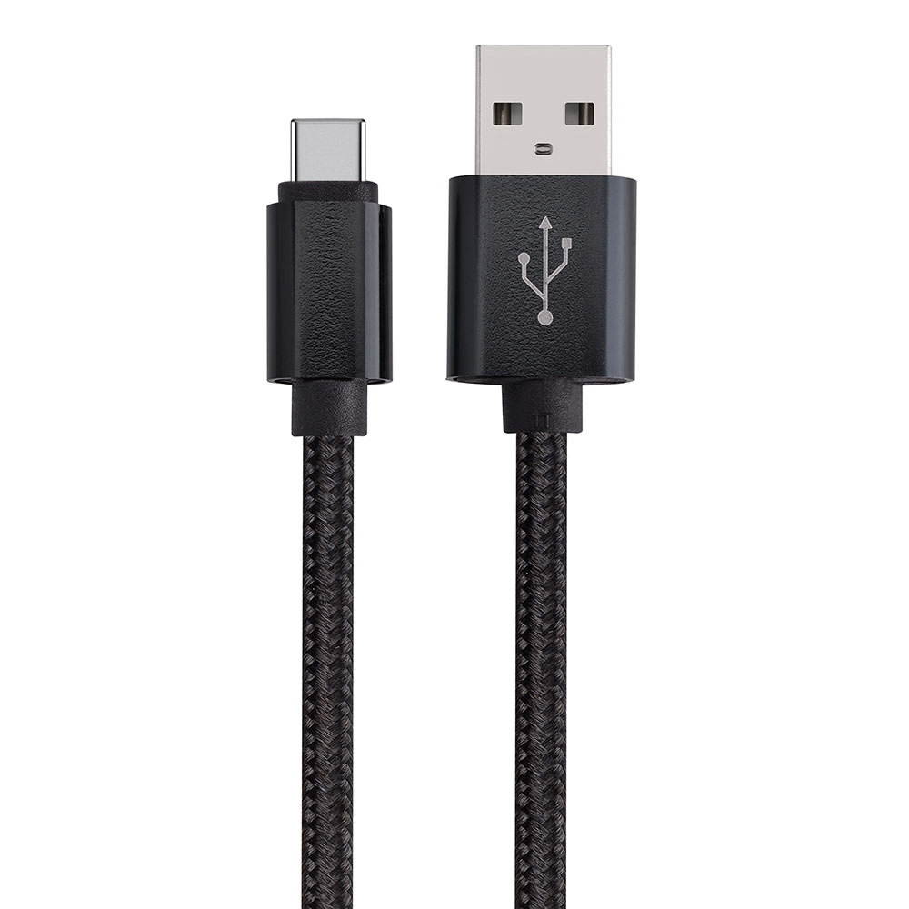 CMPLE USB-C (USB Type C) to USB (USB-A) Braided Data Charging Cable - 6 Feet, Black