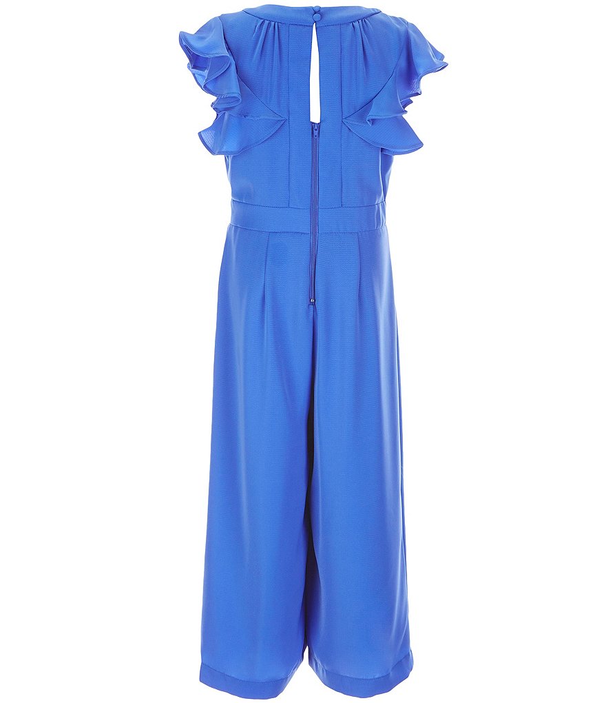 GB GB Girls Social Big Girls 7-16 Ruffle-Sleeve Cropped Jumpsuit