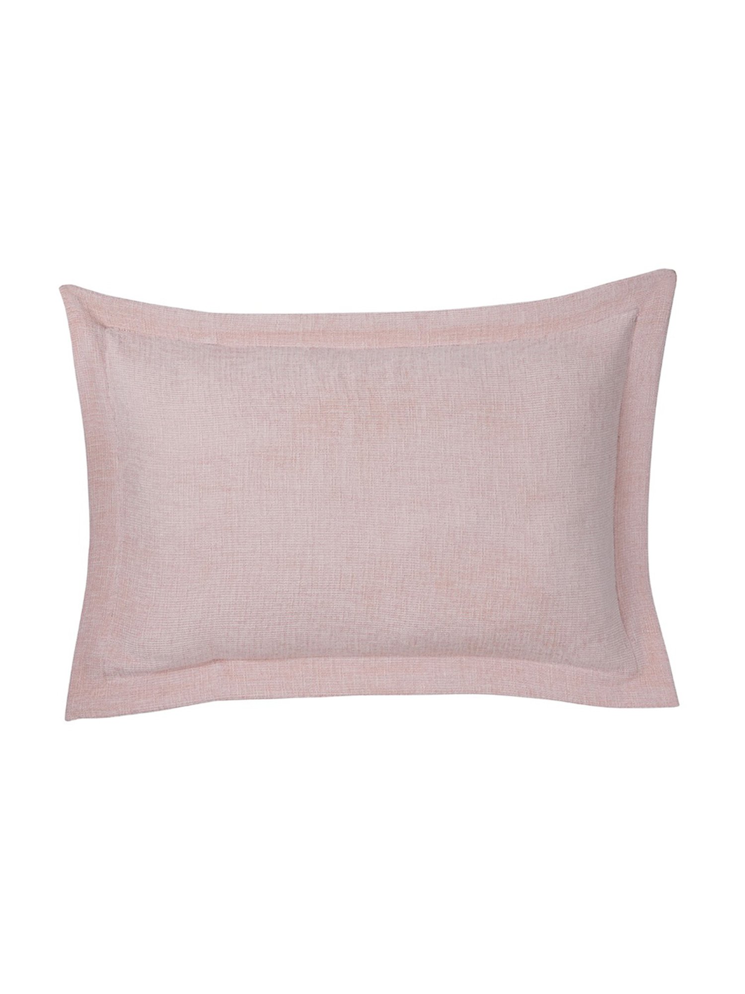 Maspar Woven Peach Cotton Blend Standard Size Pillow Sham - Set of 2