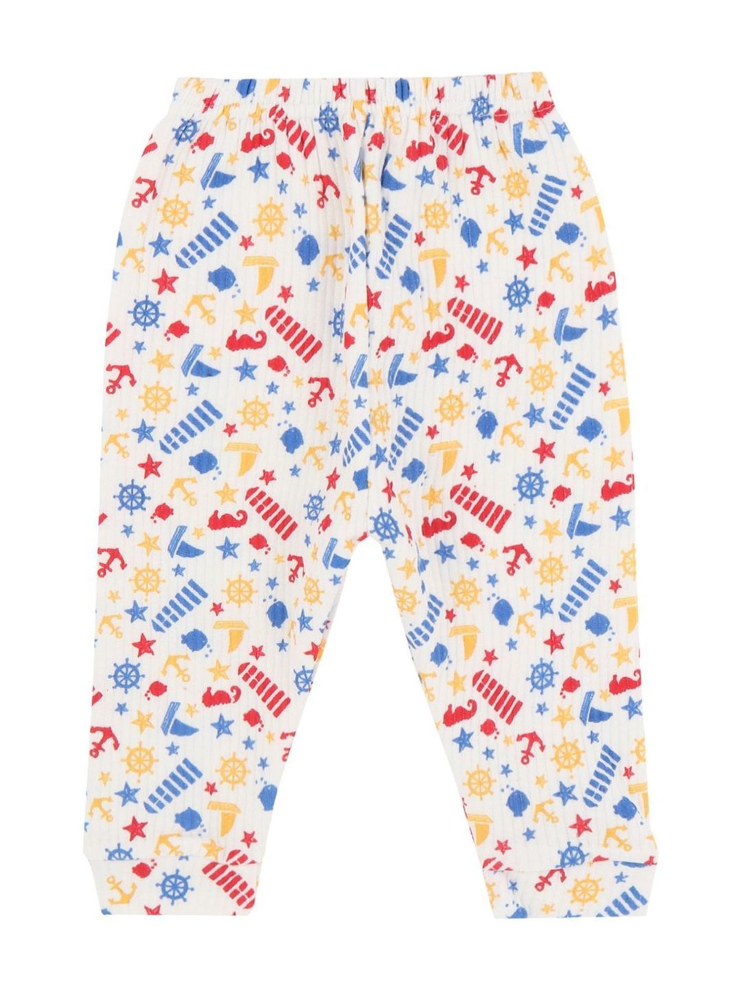 Bodycare Kids White & Red Cotton Printed Full Sleeves T-Shirt Set