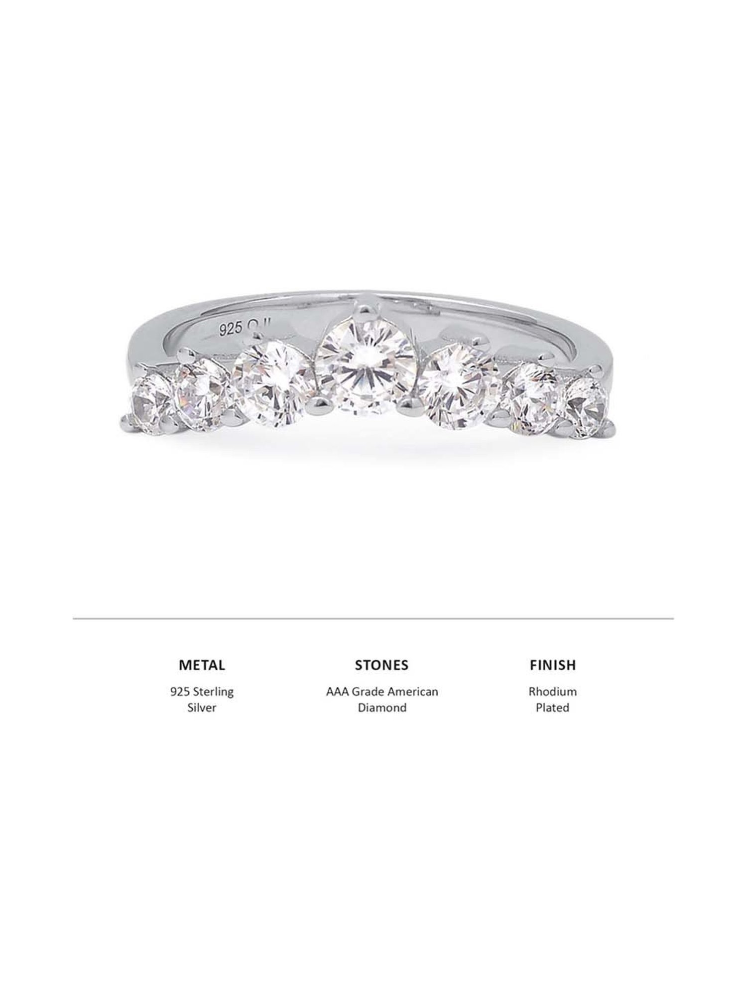 925 Silver 1 Carat American Diamond Classic Halo Engagement Ring for Women & Girls