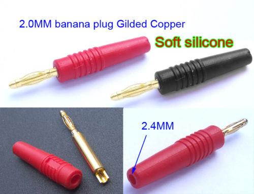 8pcs 2mm soldering brass Gold Plated Banana Plug connector
