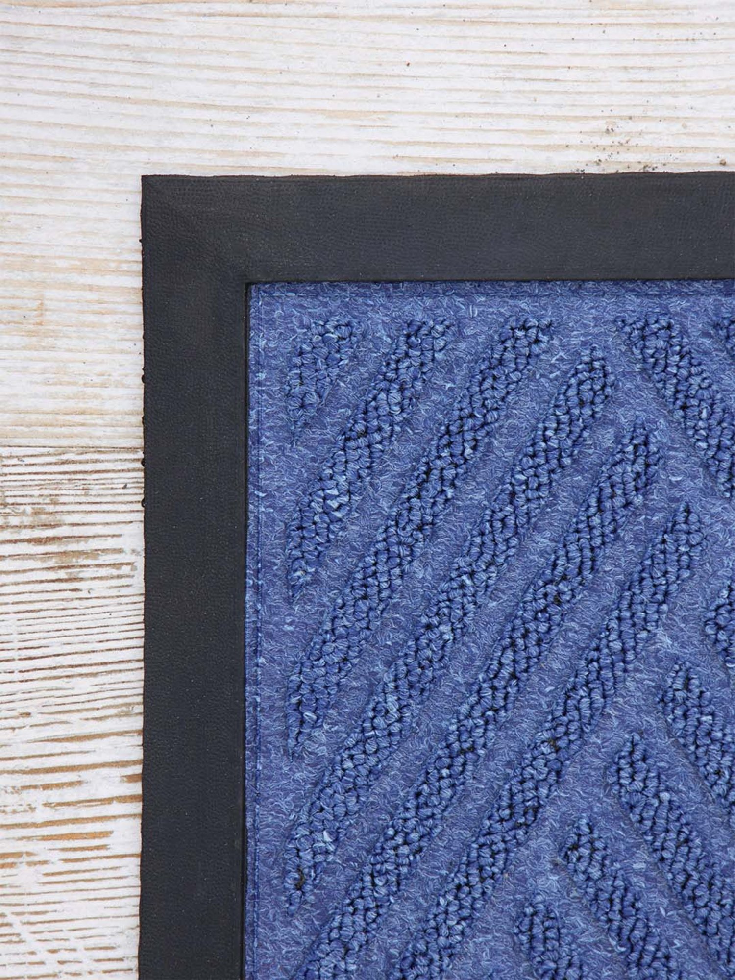 Ariana Blue Microfibre Double Happy Feet Outdoor Door Mat - Set of 2