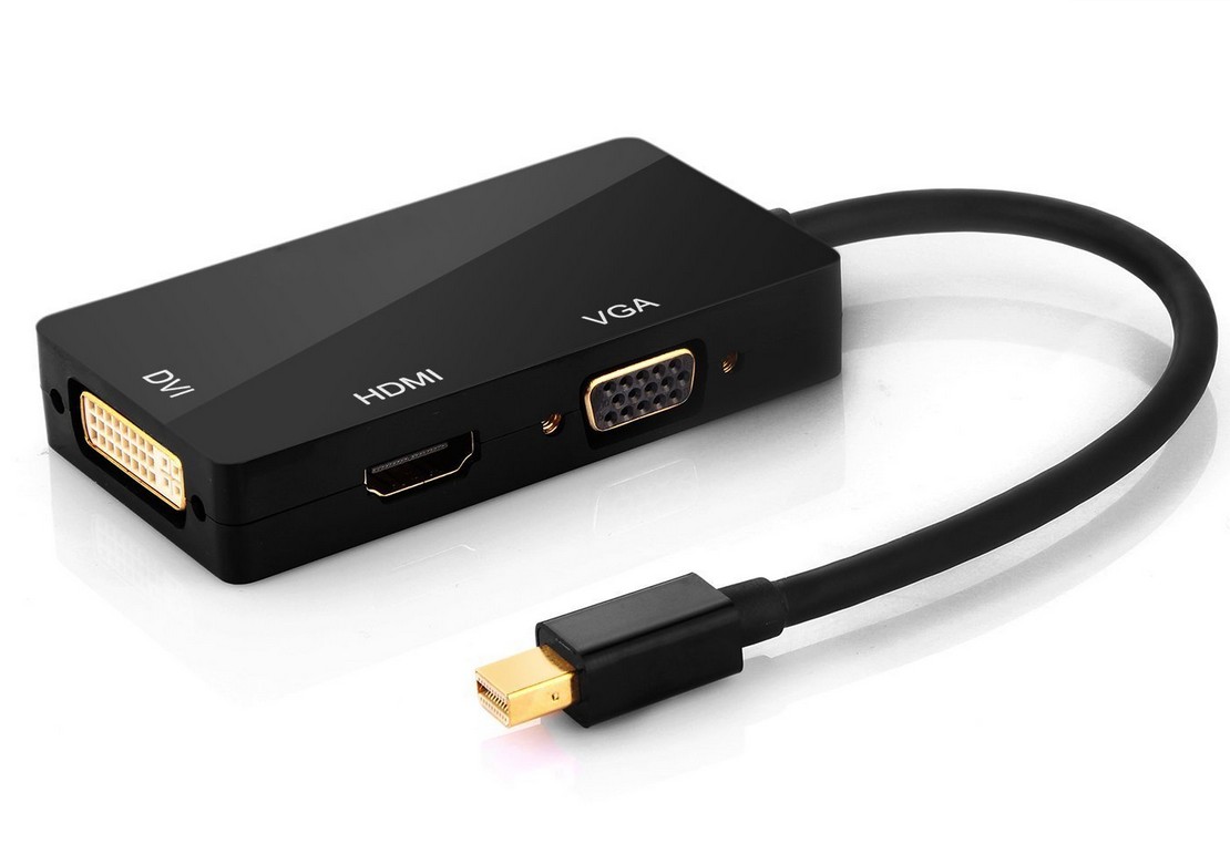 DM-HI17 3-in-1 Mini DisplayPort (Mini DP) Thunderbolt to HDMI / VGA / DVI Adapter Cable Converter Full HD 1080p for Apple Mac Book MacBook Pro MacBook Air Mac mini