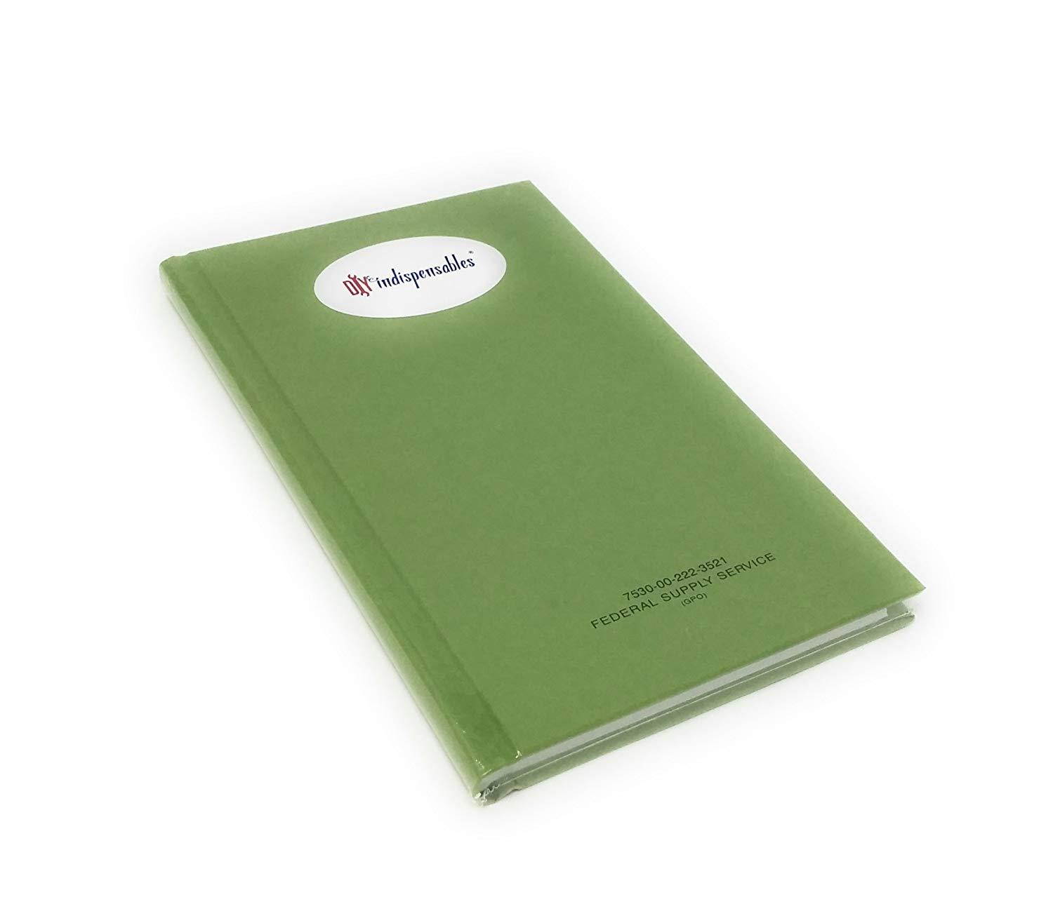 DIY Indispensables US Military Log Record Book 5-1/4 x 8 Inch 96 Sheets with Rugged Sewn Case Binding Blue Line College Ruled Notebook NSN 7530-00-222-3521 Made in USA