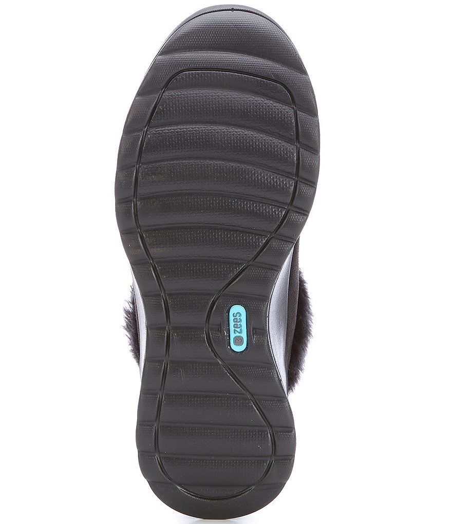 Bzees Golden Zip Front Faux Fur Lined Washable Wedge Booties