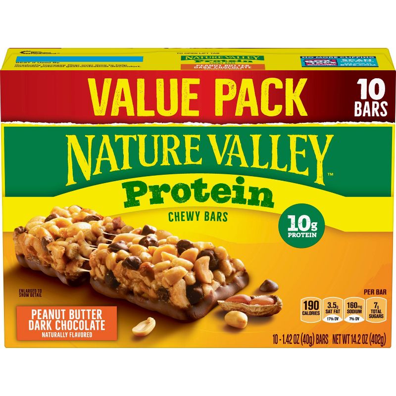 Nature Valley Peanut Butter Dark Chocolate Protein Chewy Bars - 14.2oz - 10ct