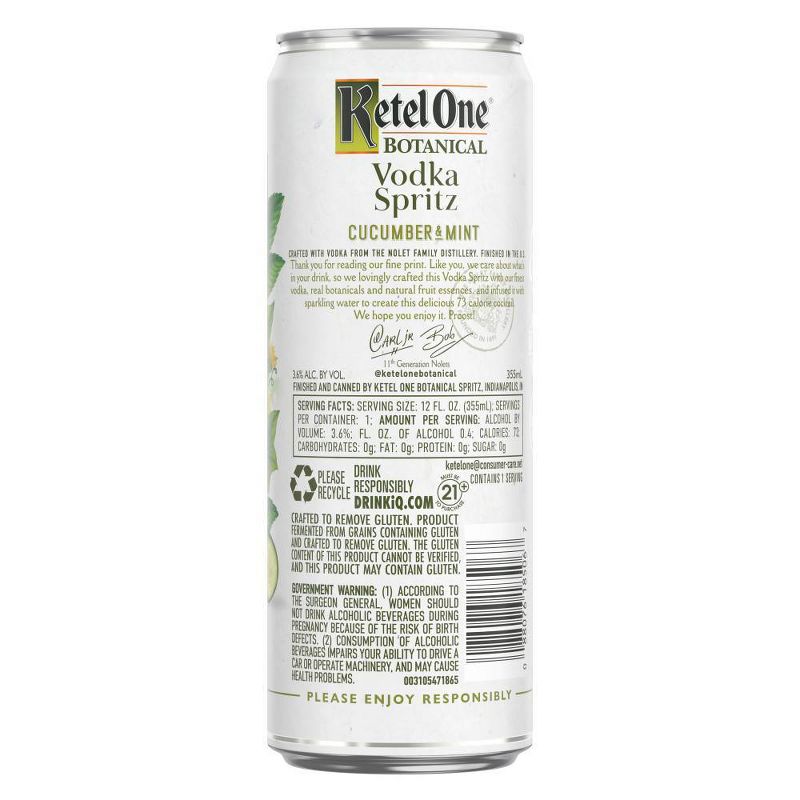 Ketel One Botanical Cucumber & Mint Vodka Spritz - 4pk/355ml Cans