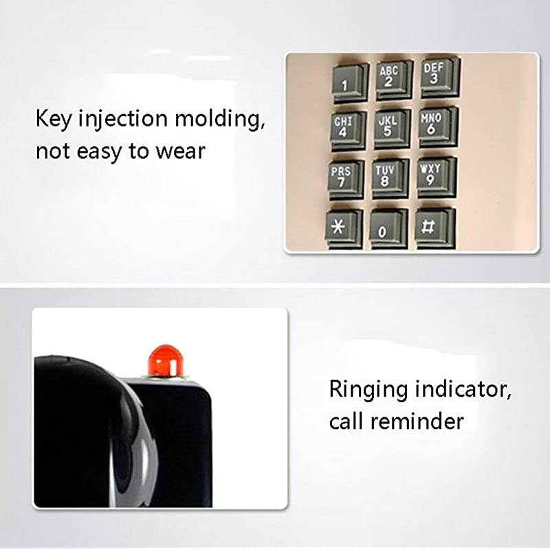 Style Retro Wall Phone with Handset Volume Control Landline Corded Telehone Waterproof and Moisture Proof for Home,Hotel,Bathroom,Living Room,School and Office,Beige