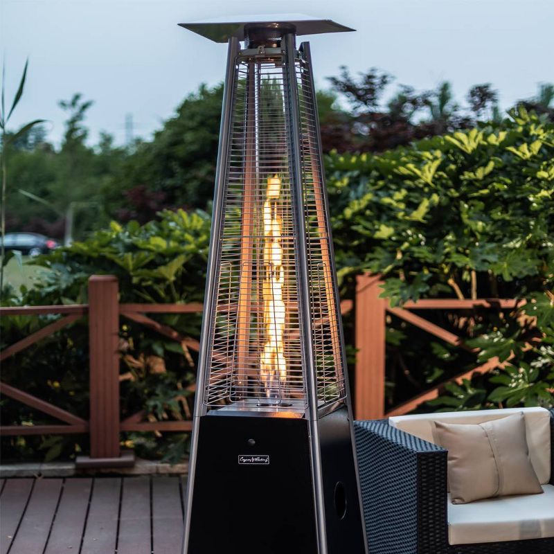 Portable Outdoor Flame Patio Heater Hammered Black - Legacy Heating