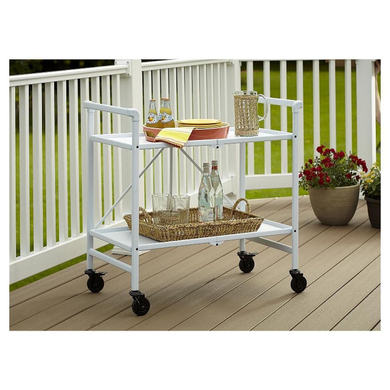 Cosco Indoor - Outdoor Folding Serving Cart - White