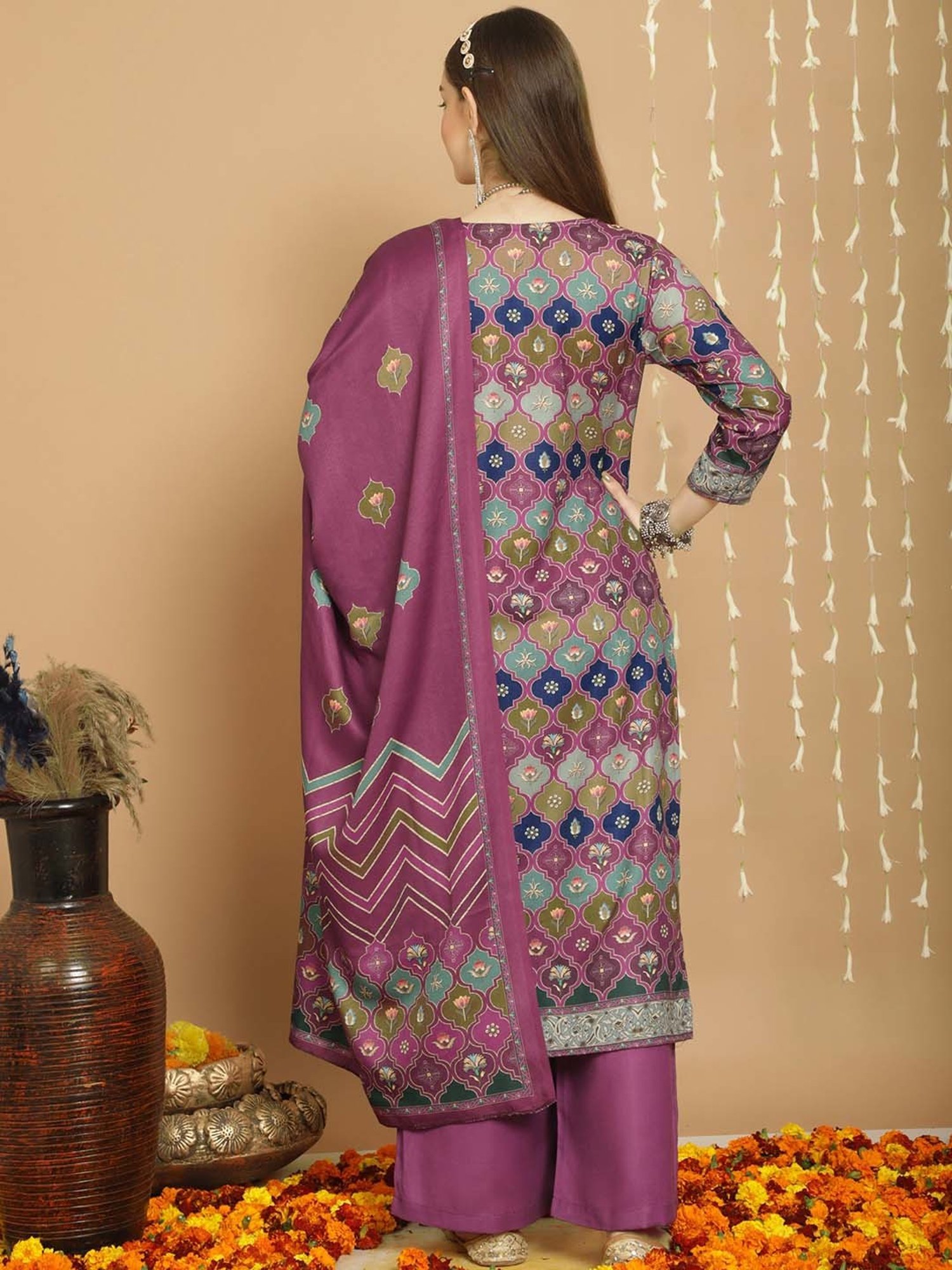 Stylee LIFESTYLE Multicolor Printed Unstitiched Dress Material