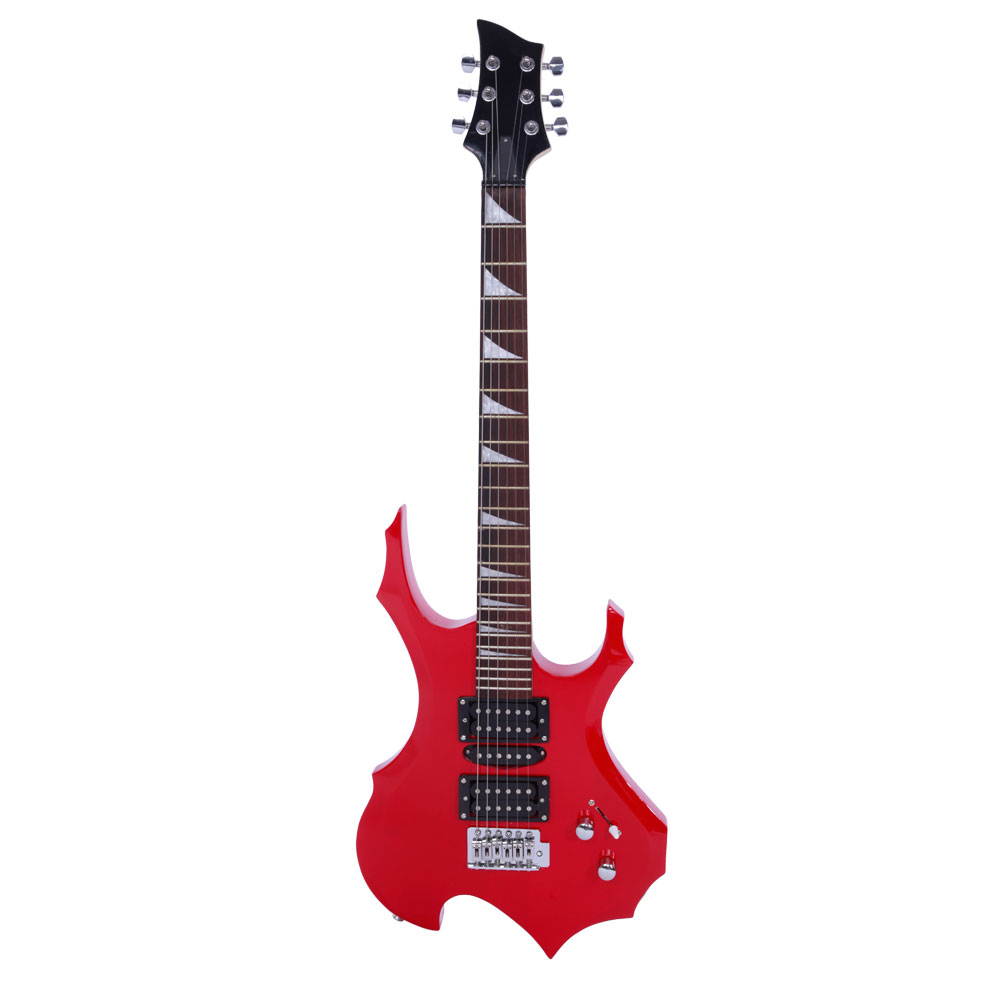 New Red Flame Type Beginner Practice Right-Handed Electric Guitar Set