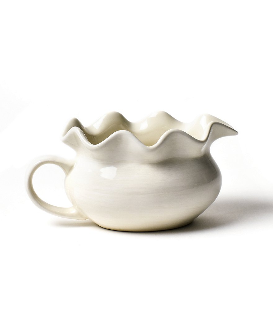 Coton Colors Signature White Ruffle Gravy Boat