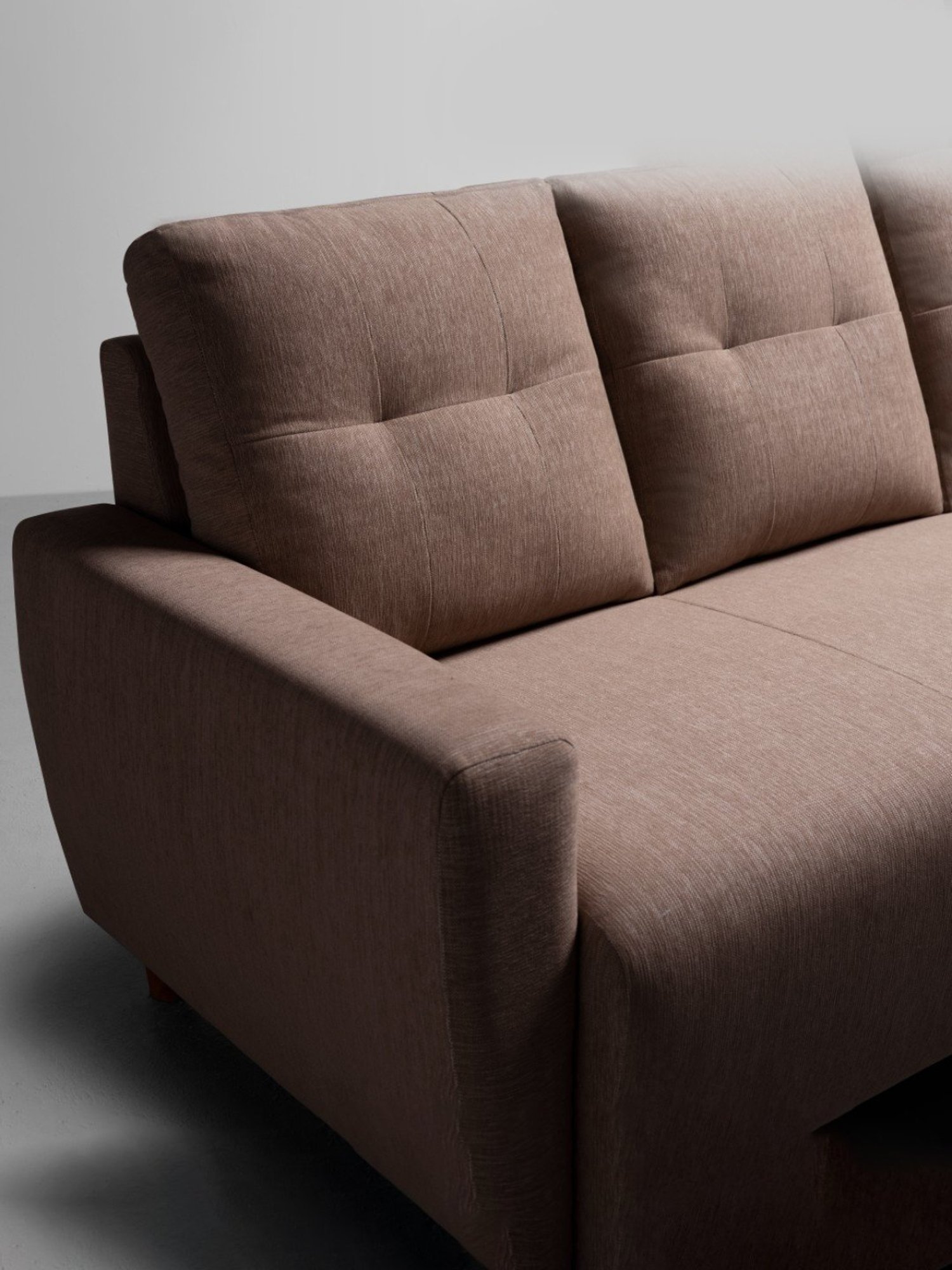 Sleepyhead Yolo Coco Brown Fabric 3 Seater Sofa