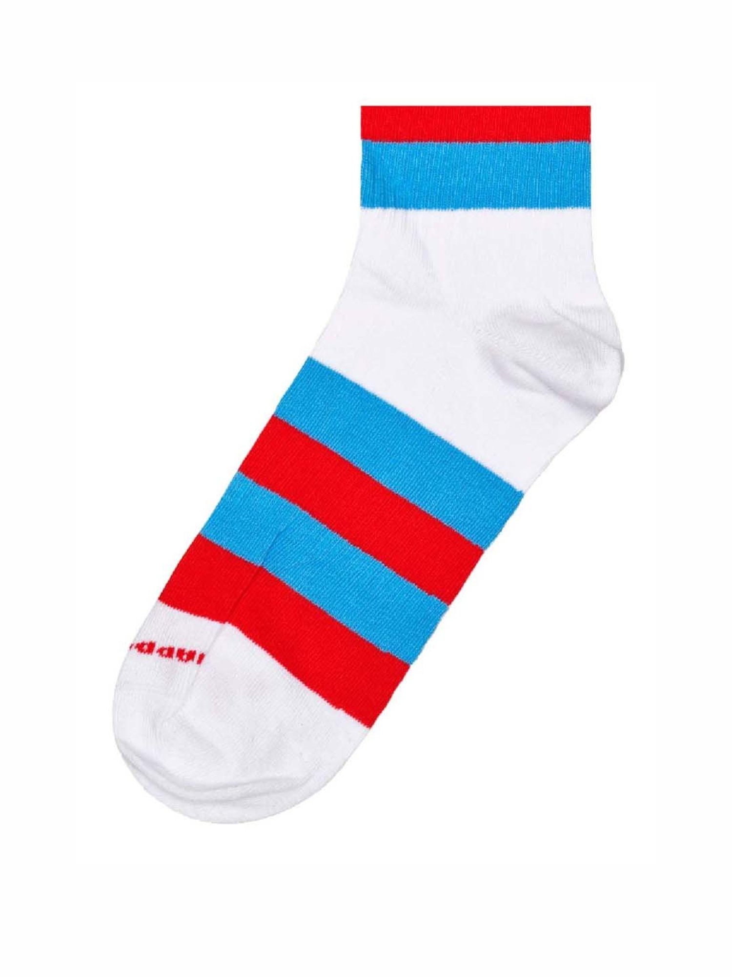 Happy Socks Stripe It 3/4 Crew White Cotton Striped Socks (36-40)
