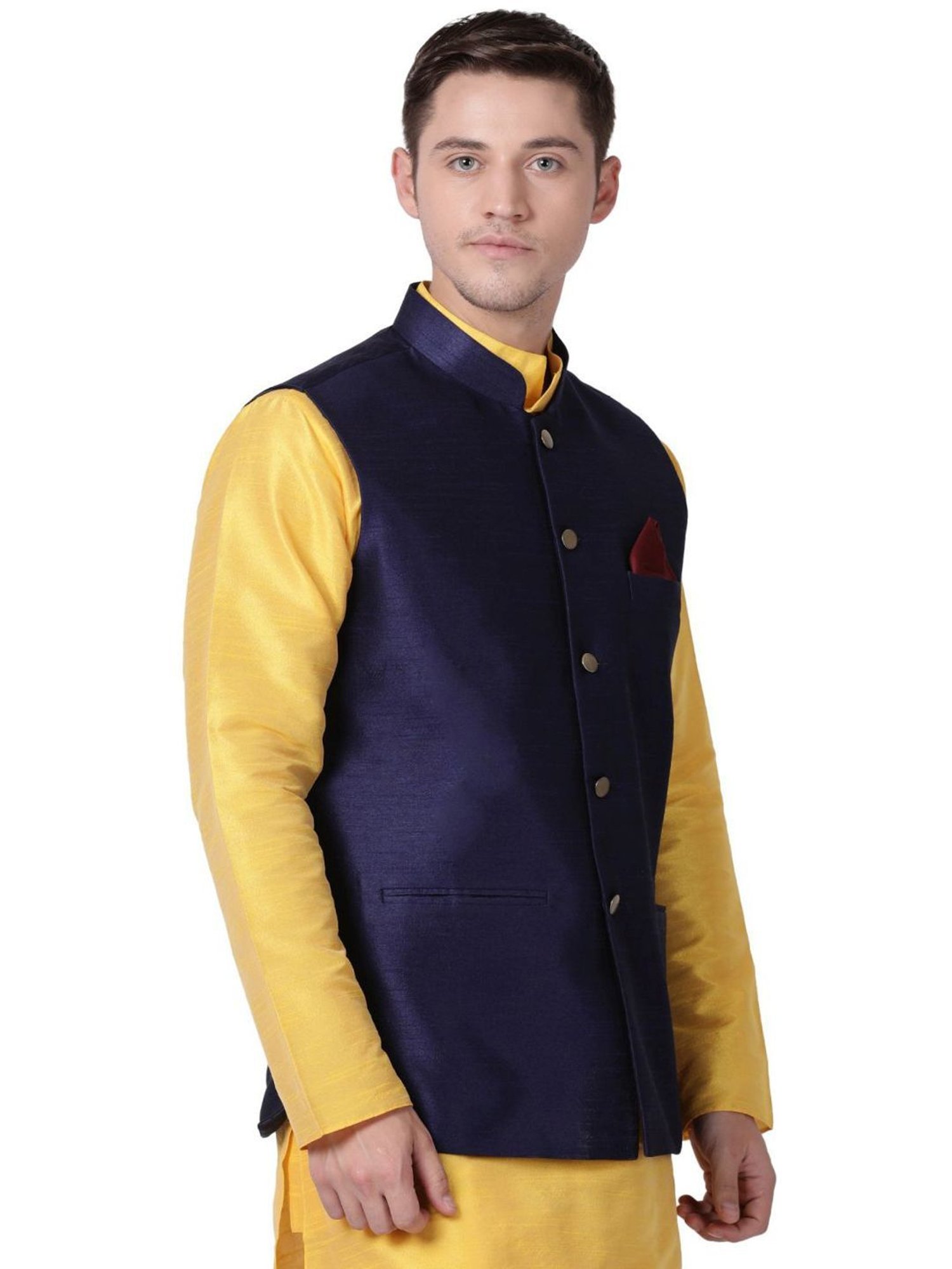 Fabindia Multicolor Regular Fit Printed Cotton Nehru Jacket