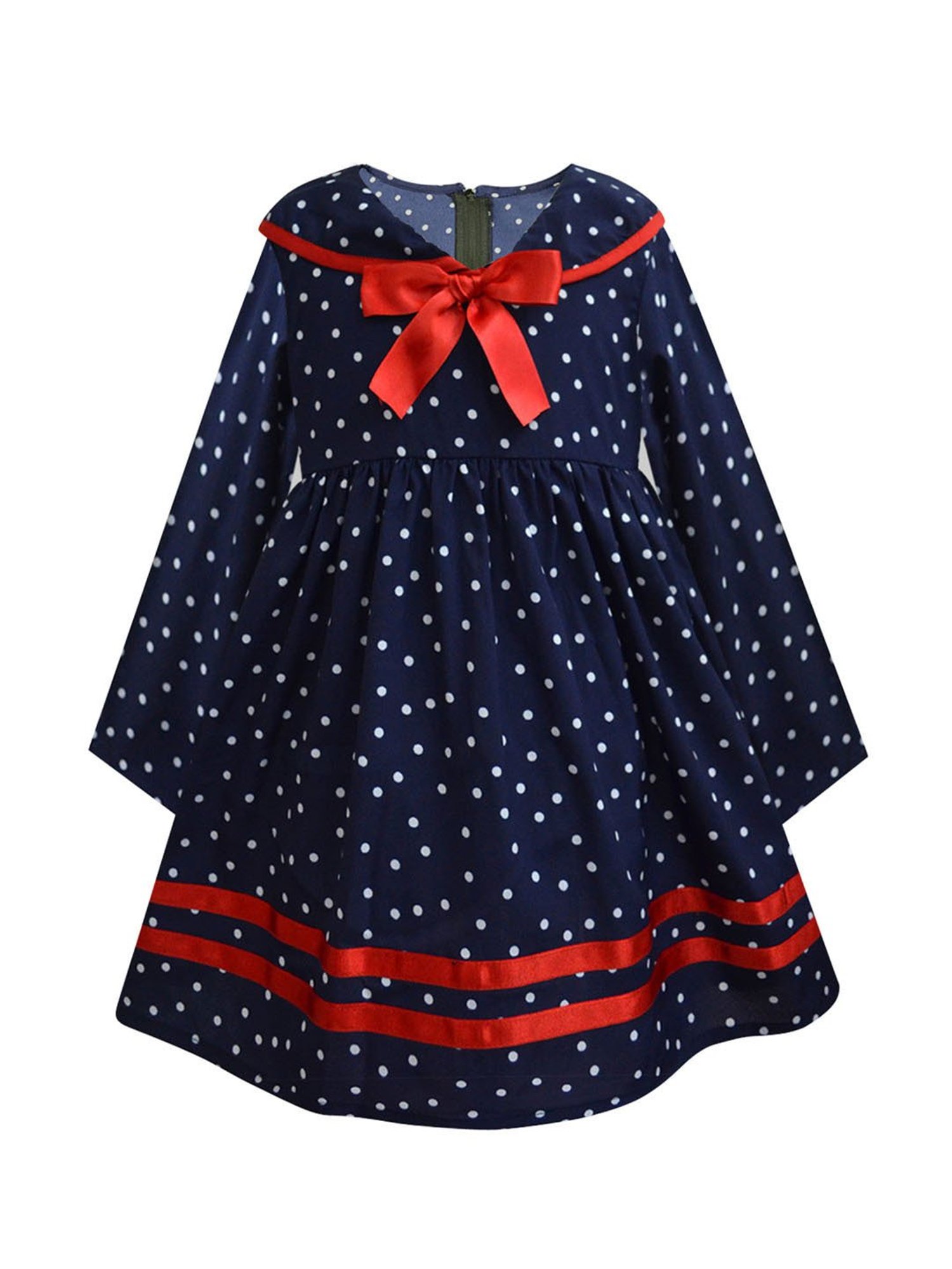 A.T.U.N. Navy Printed Full Sleeves Dress