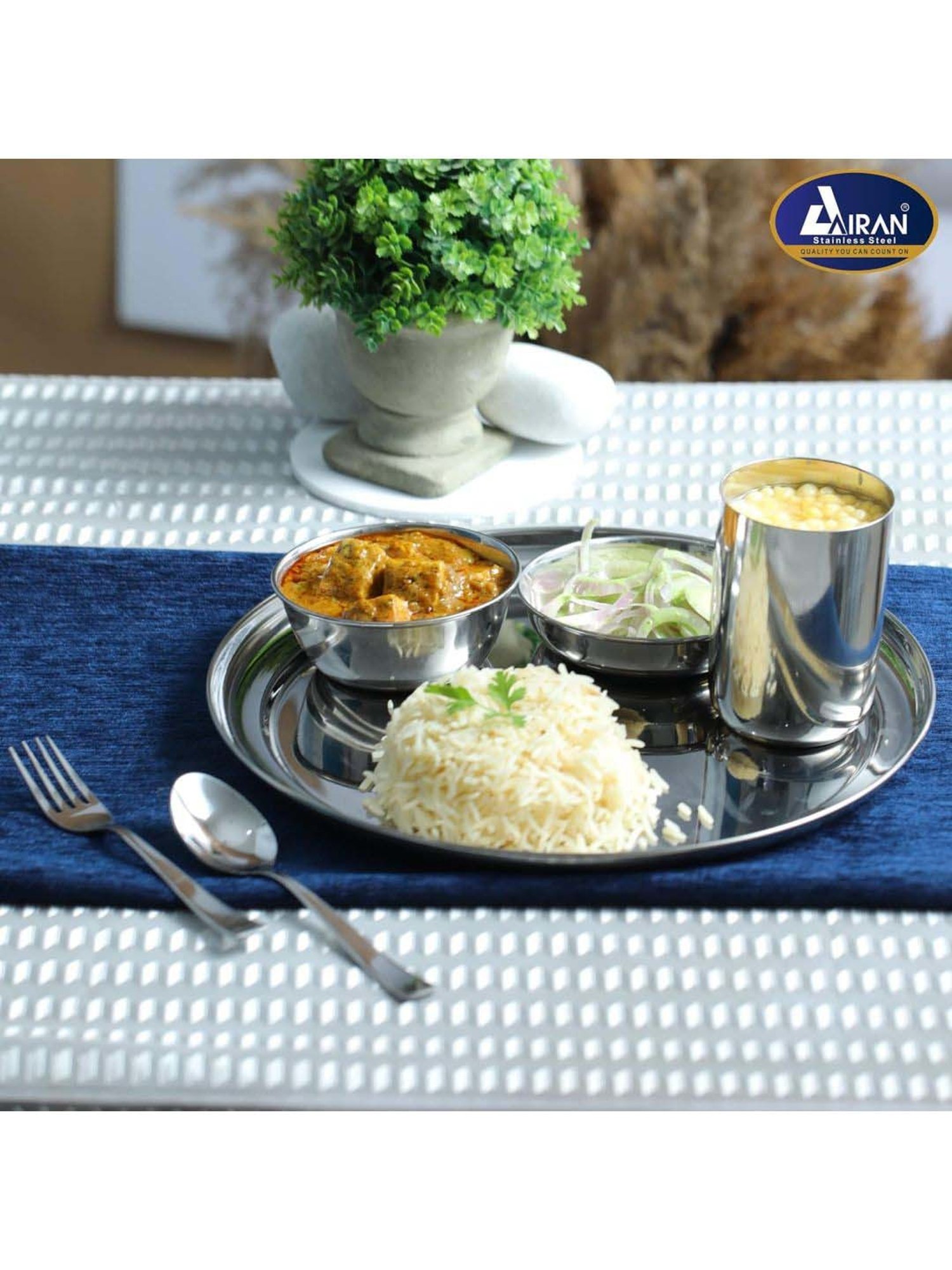 Airan Silver Stainless Steel 36 Pcs Dinner Set
