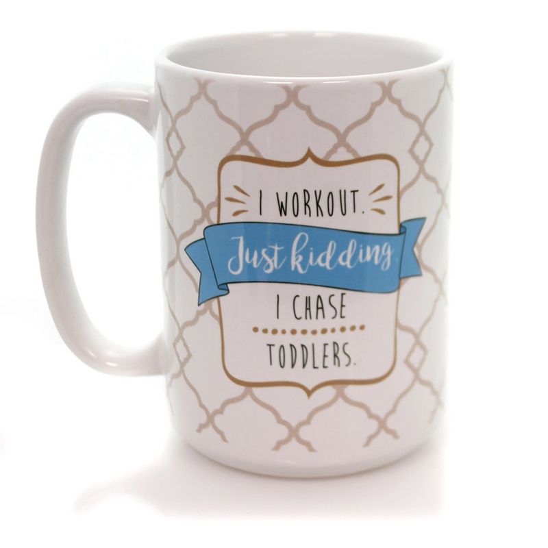 Tabletop 4.5" Just Kidding Mug Chase Toddlers Carson Home Accents  -  Drinkware