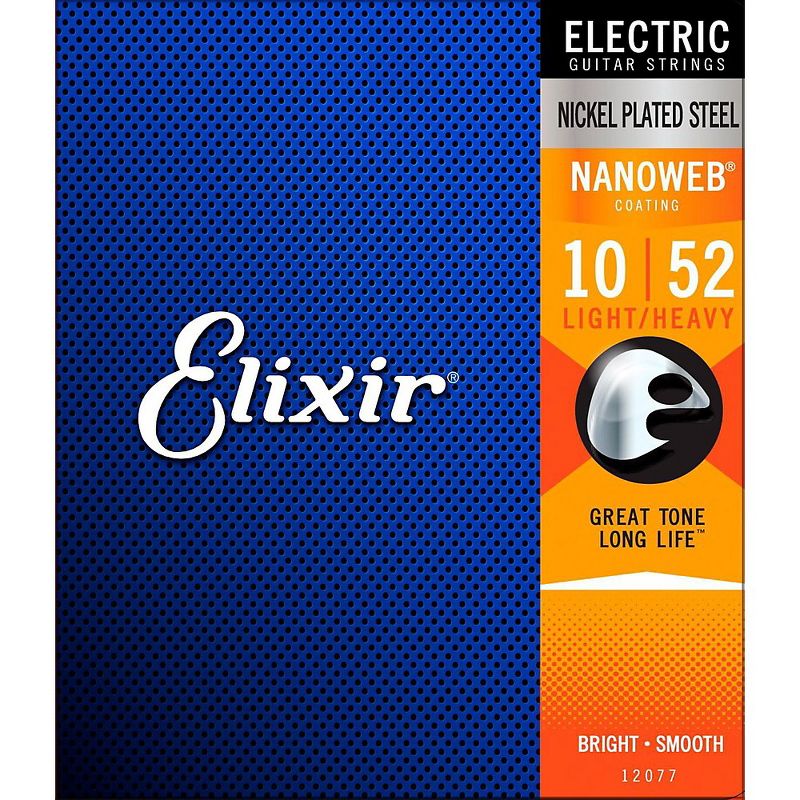 Elixir Light Top/Heavy Bottom Nanoweb Electric Guitar Strings 2 Pack
