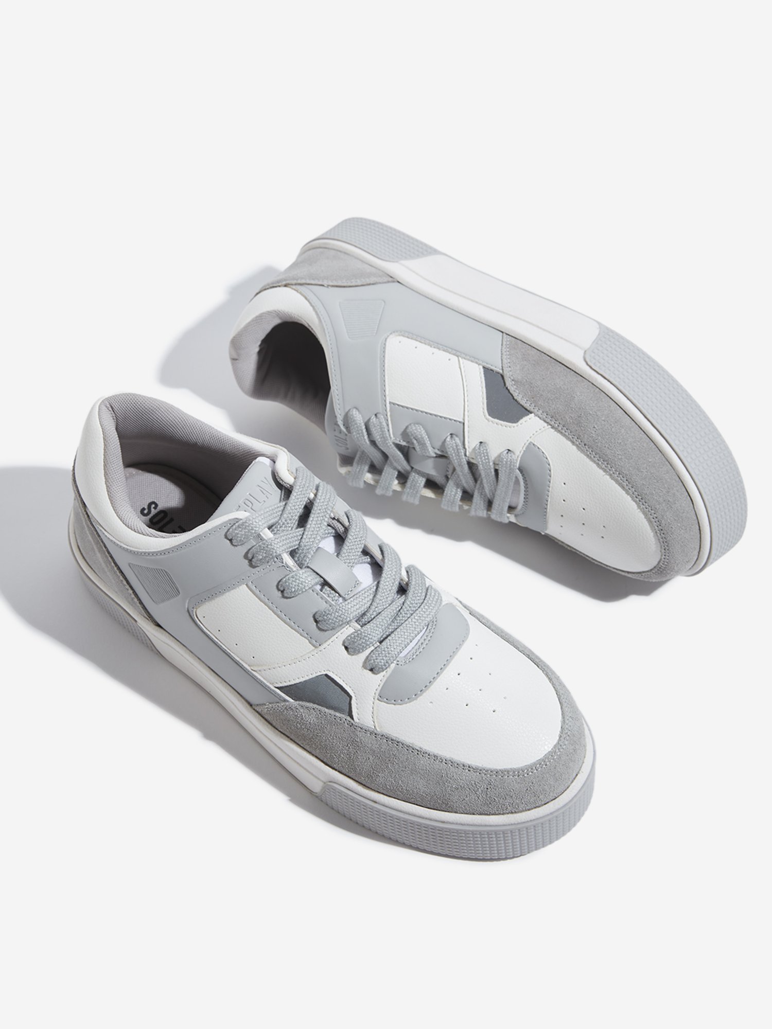 SOLEPLAY by Westside Grey Perforated Lace-Up Sneakers