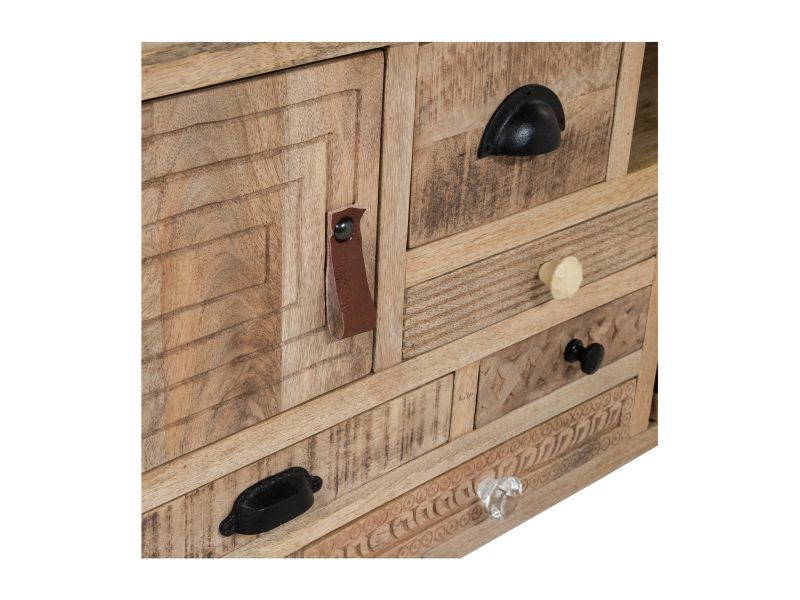 Furniture of America Druze Rustic Wood Multi-Storage TV Stand in Natural