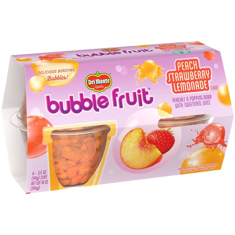 Del Monte Bubble Fruit Peach Strawberry Lemonade - 3.5oz