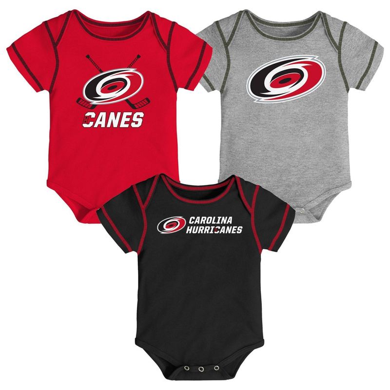 NHL Carolina Hurricanes Boys' Game Winner 3pk Body Suit Set - 18M