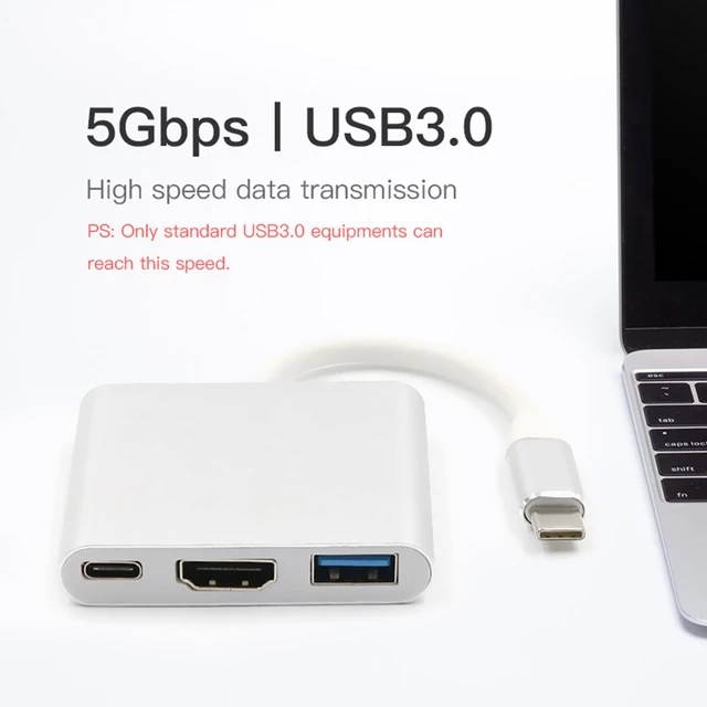 USB C HDMI-compatible Type c HDMI-compatible mac 3.1 Converter Adapter Typec to HDMI-compatible/USB 3.0/Type-C For Apple MacBOOK