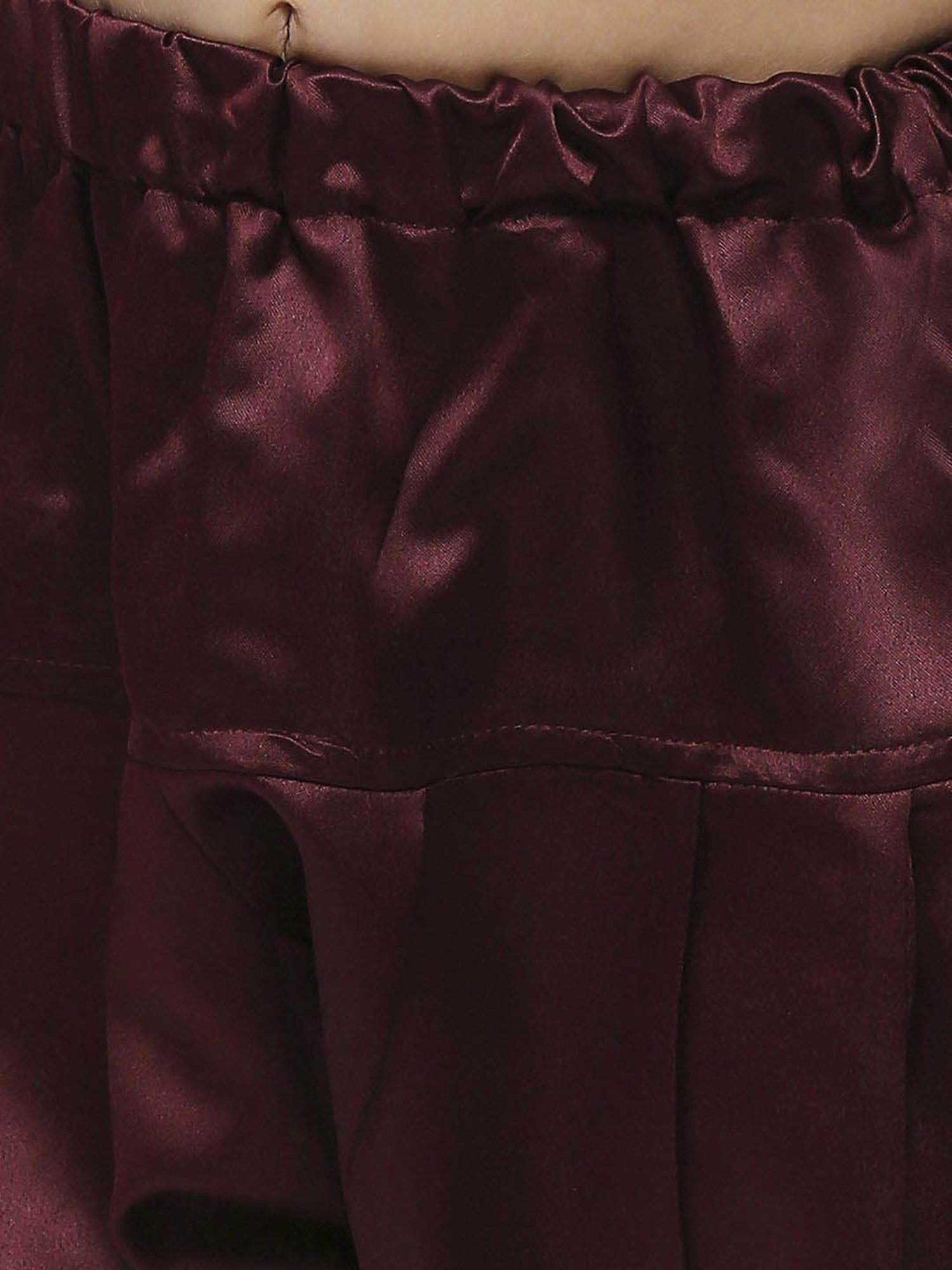 Kids Island Boys Maroon Solid Full Sleeves Kurta Set