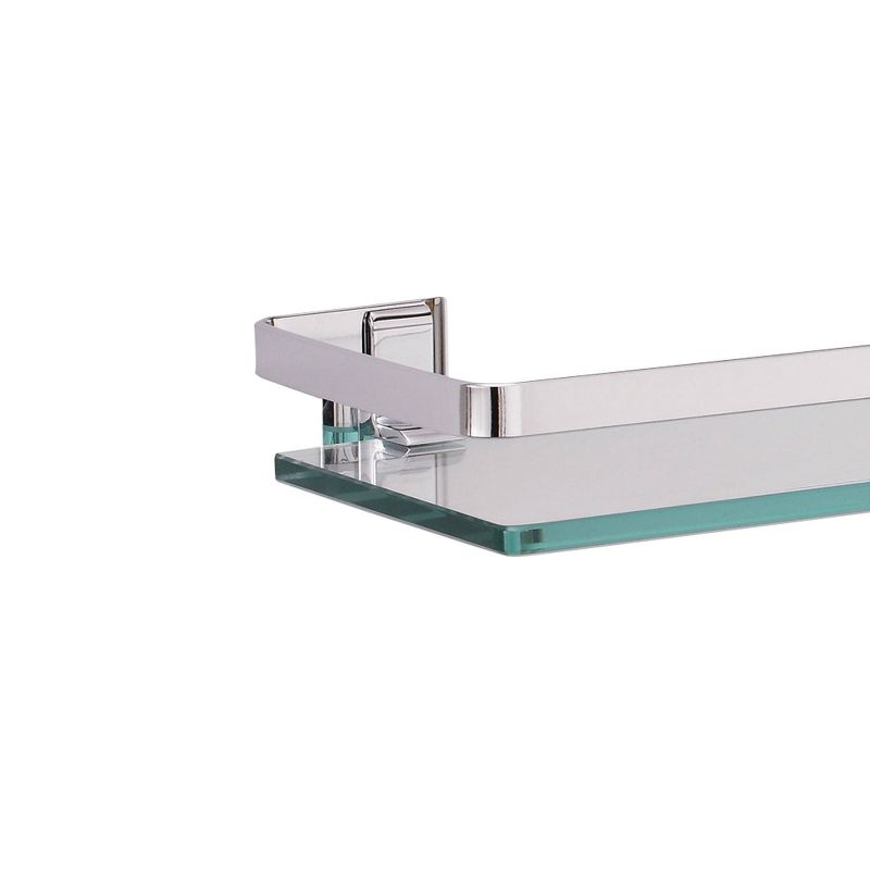 Wall Glass Shelf with Rail Chrome - Neu Home