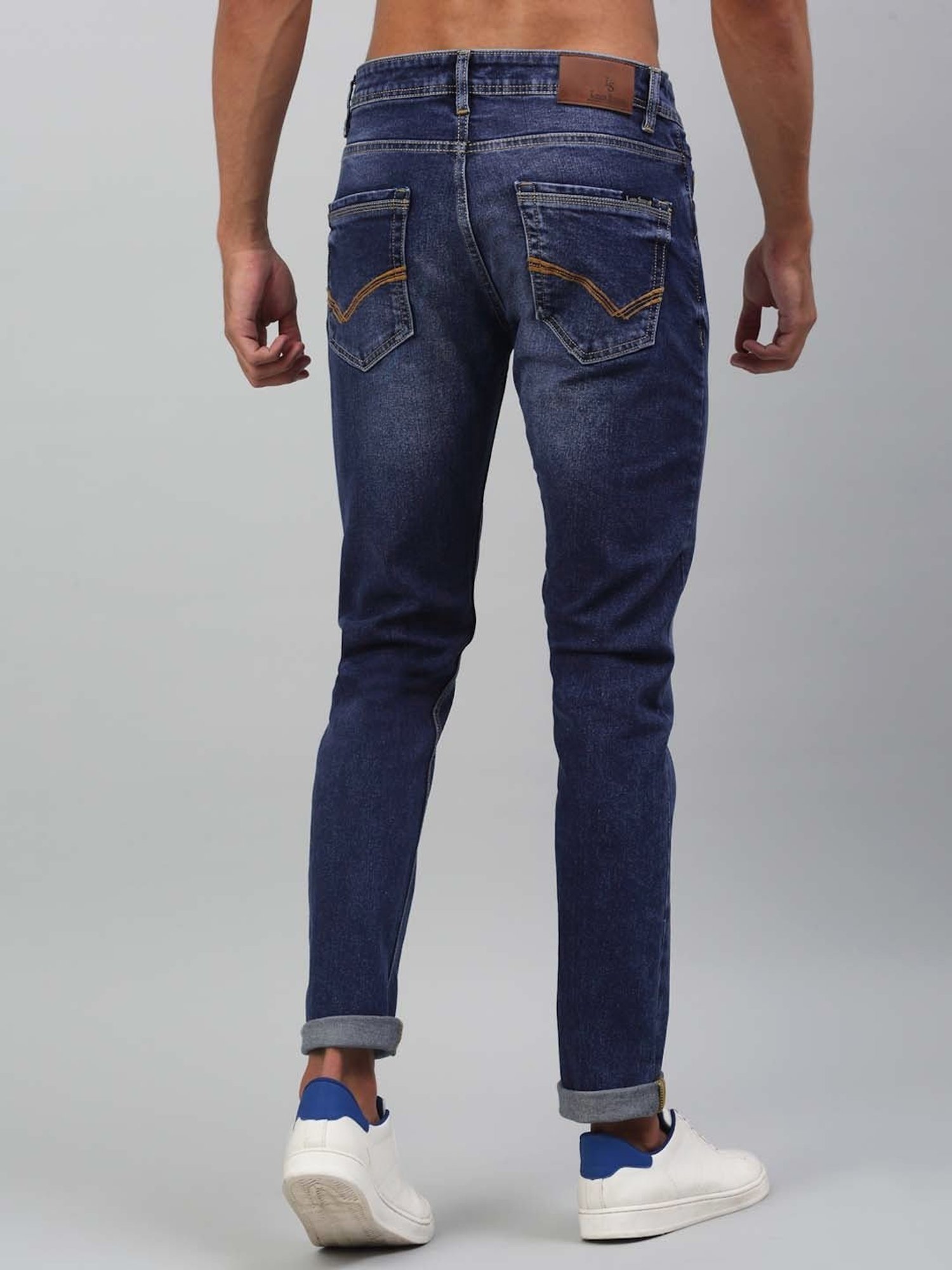 Louis Stitch Cobalt Faded Blue Slim Fit Jeans